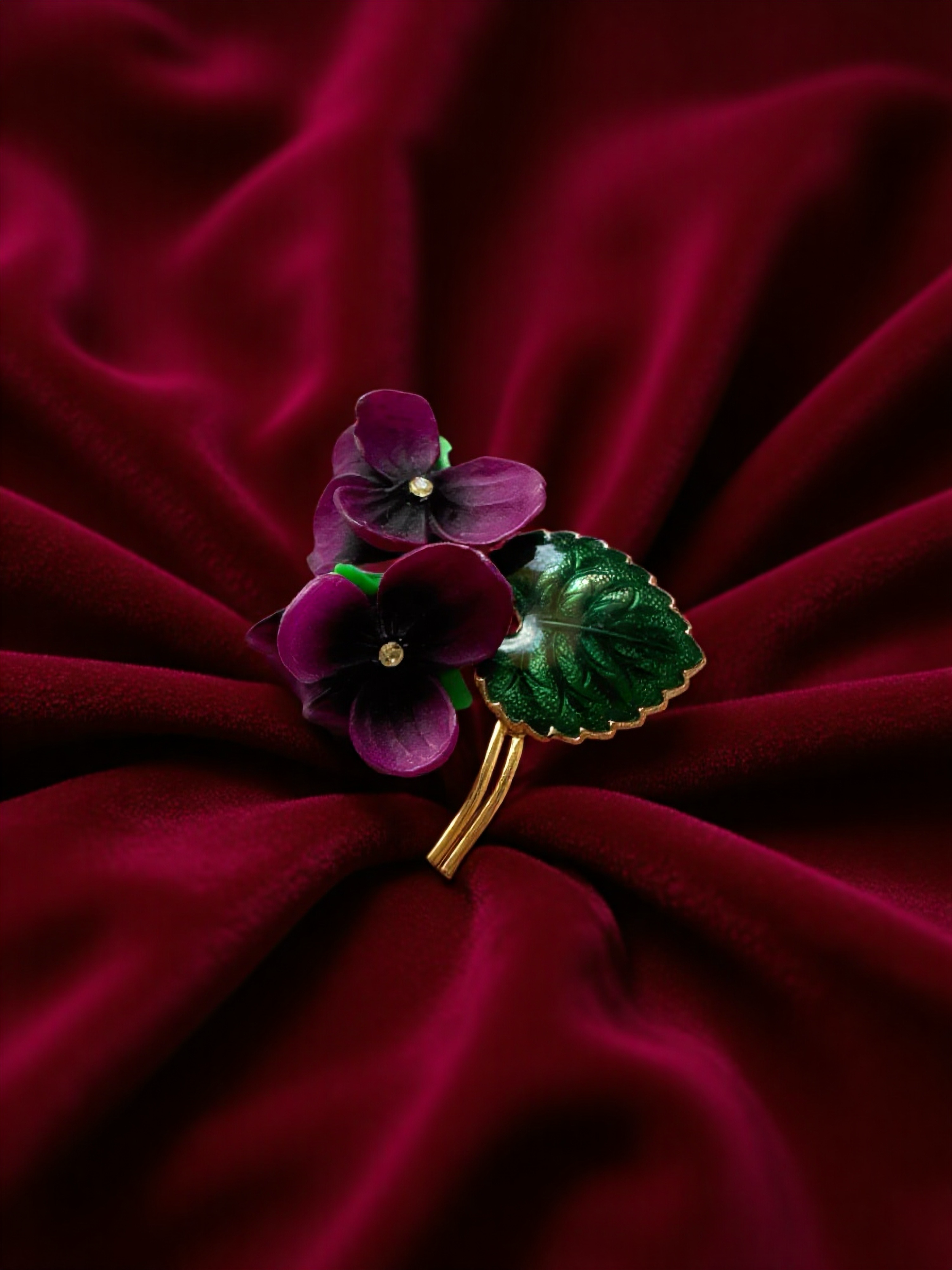 Western Germany 1960s Enamel Floral Brooch