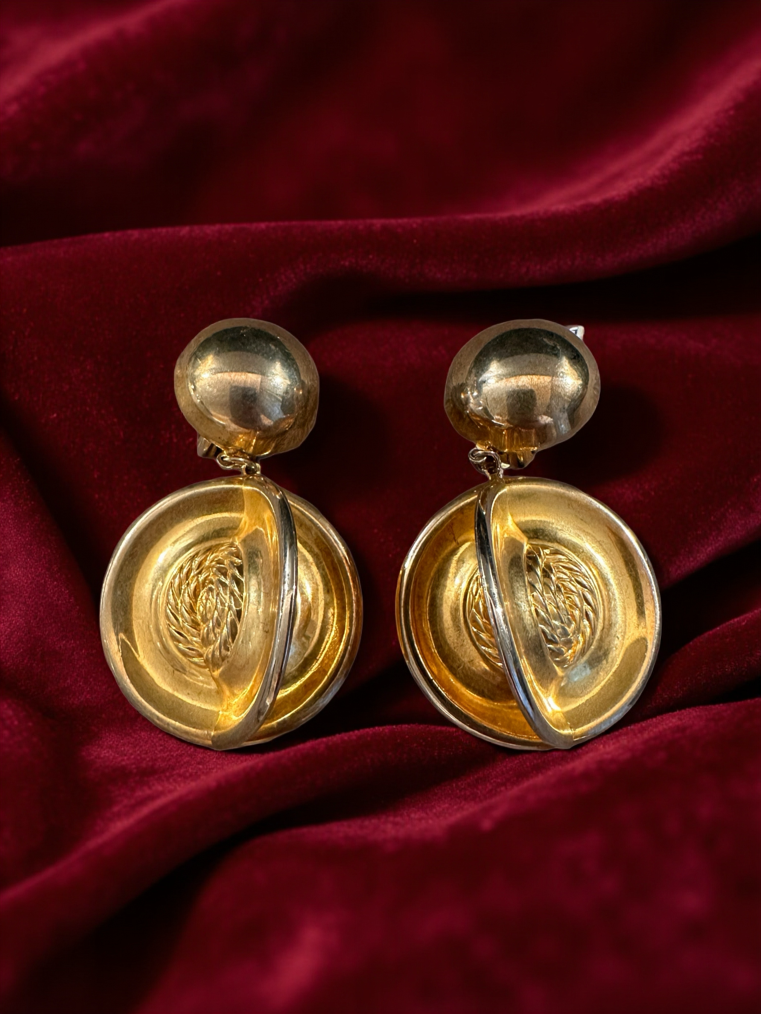 Domed Clip Earrings