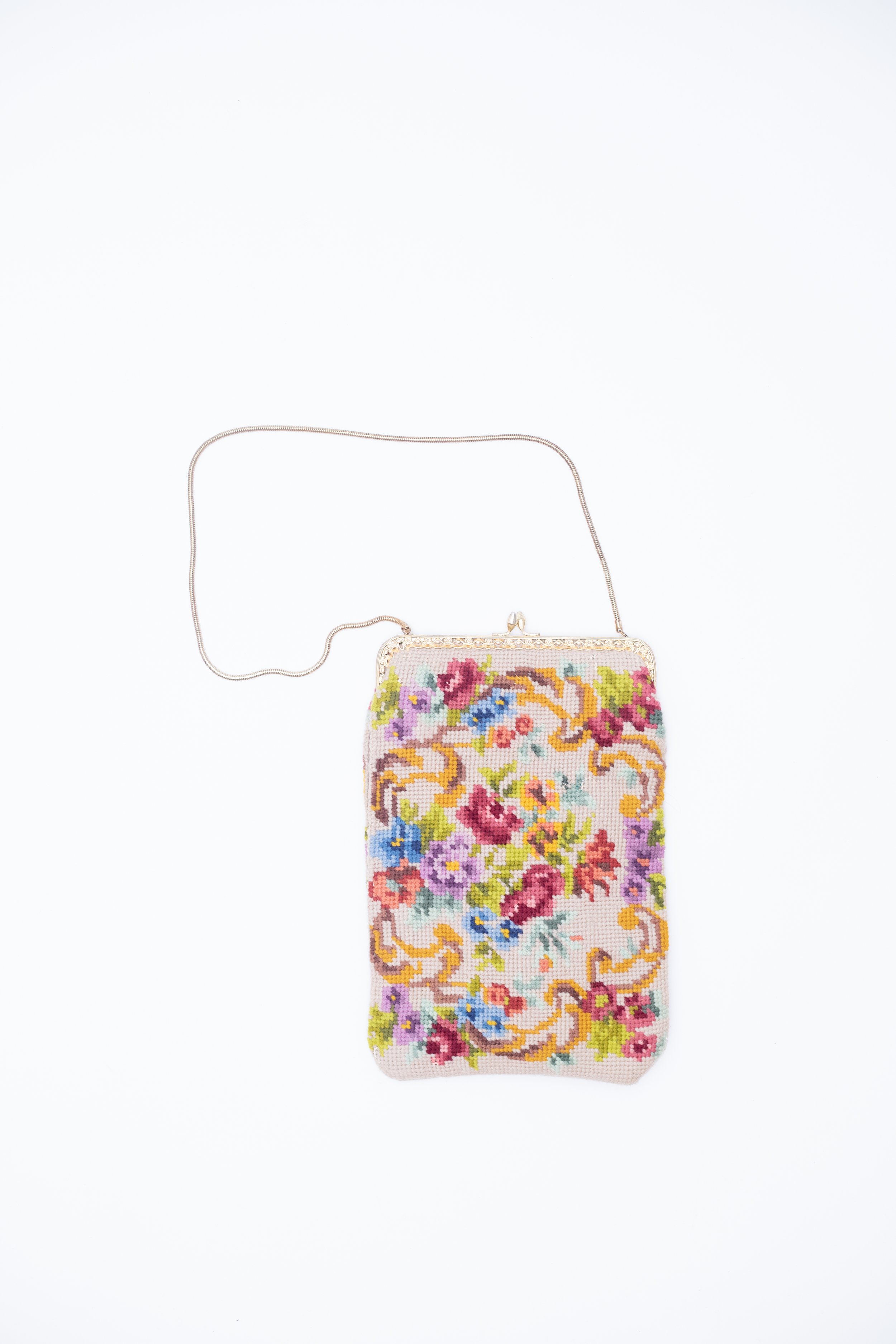 Vintage Floral Tapestry Purse