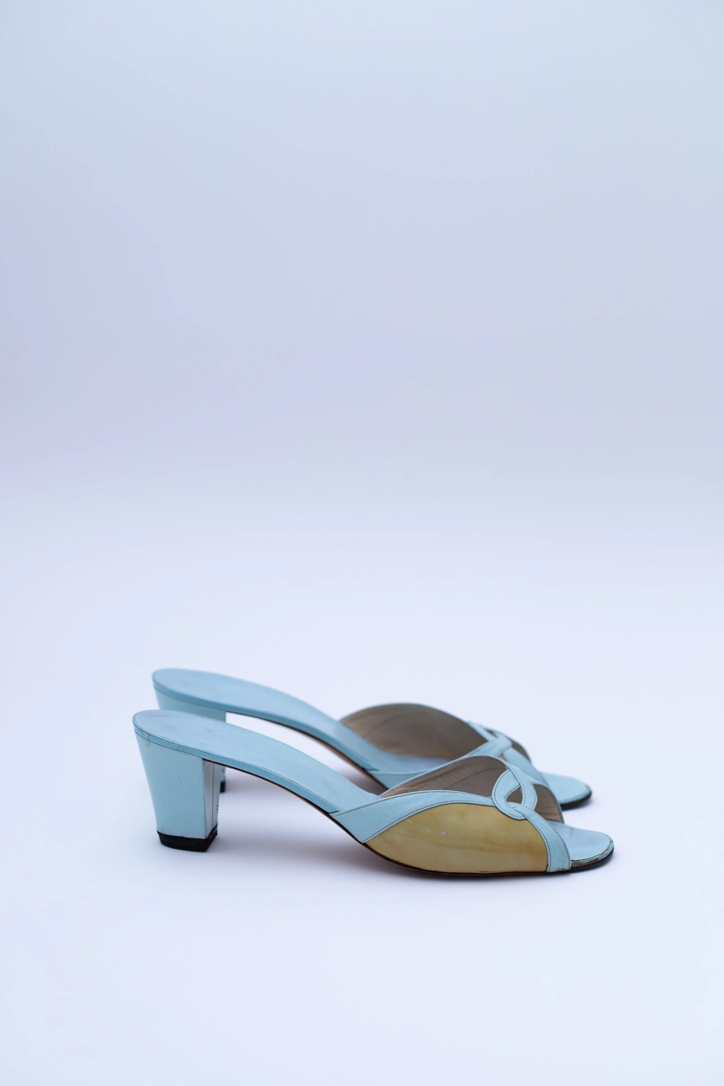 Pastel Blue Peep-Toe Heels