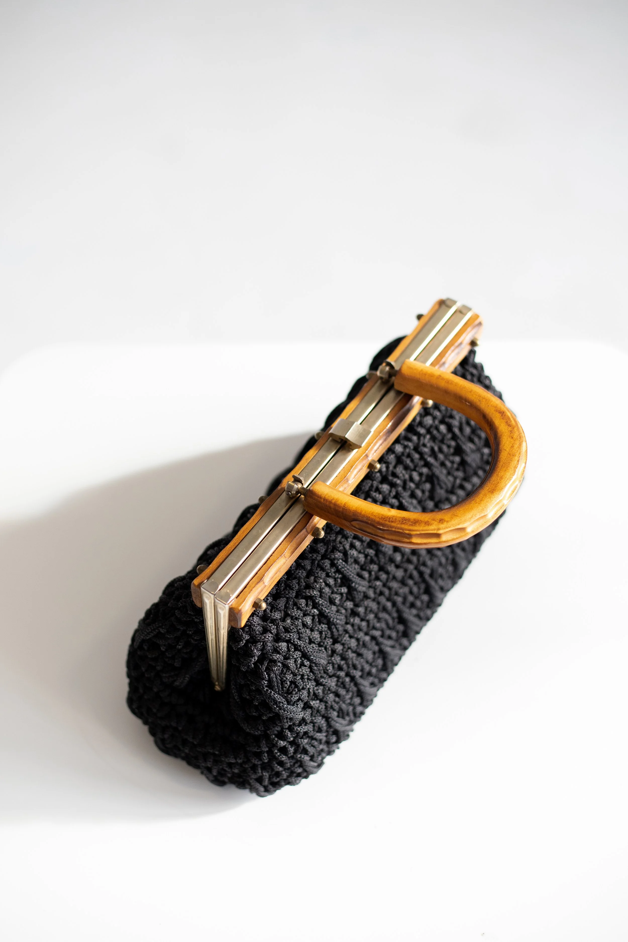 Vintage Black Crochet Bag