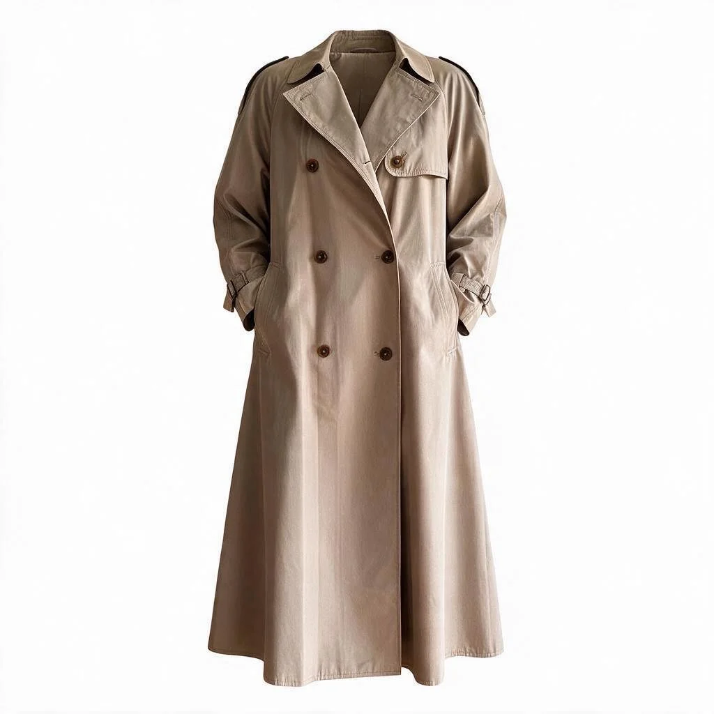 Vintage 1990s Trench Coat with Iconic Silhouette