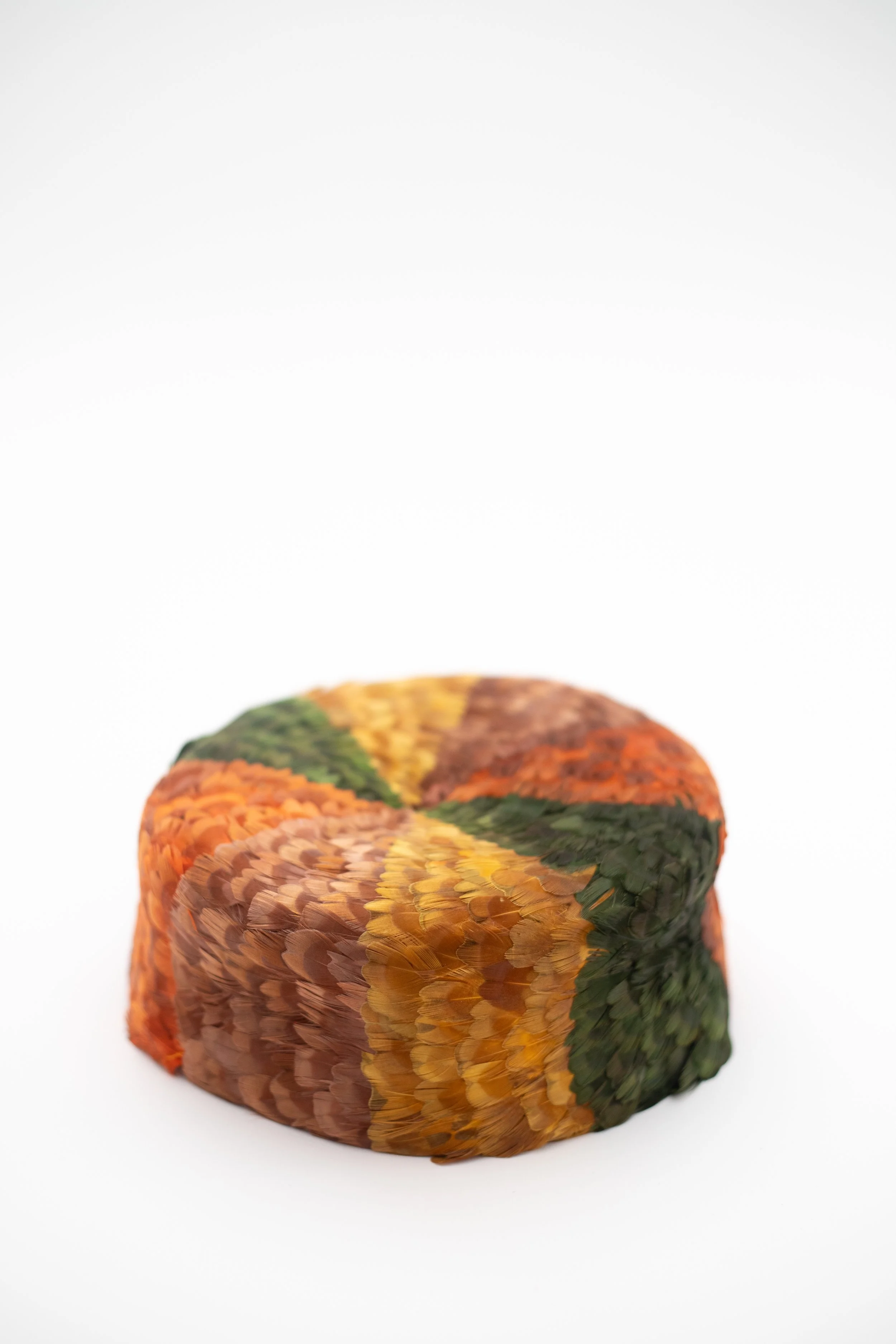 Pillbox Midcentury Women's Feather Hat