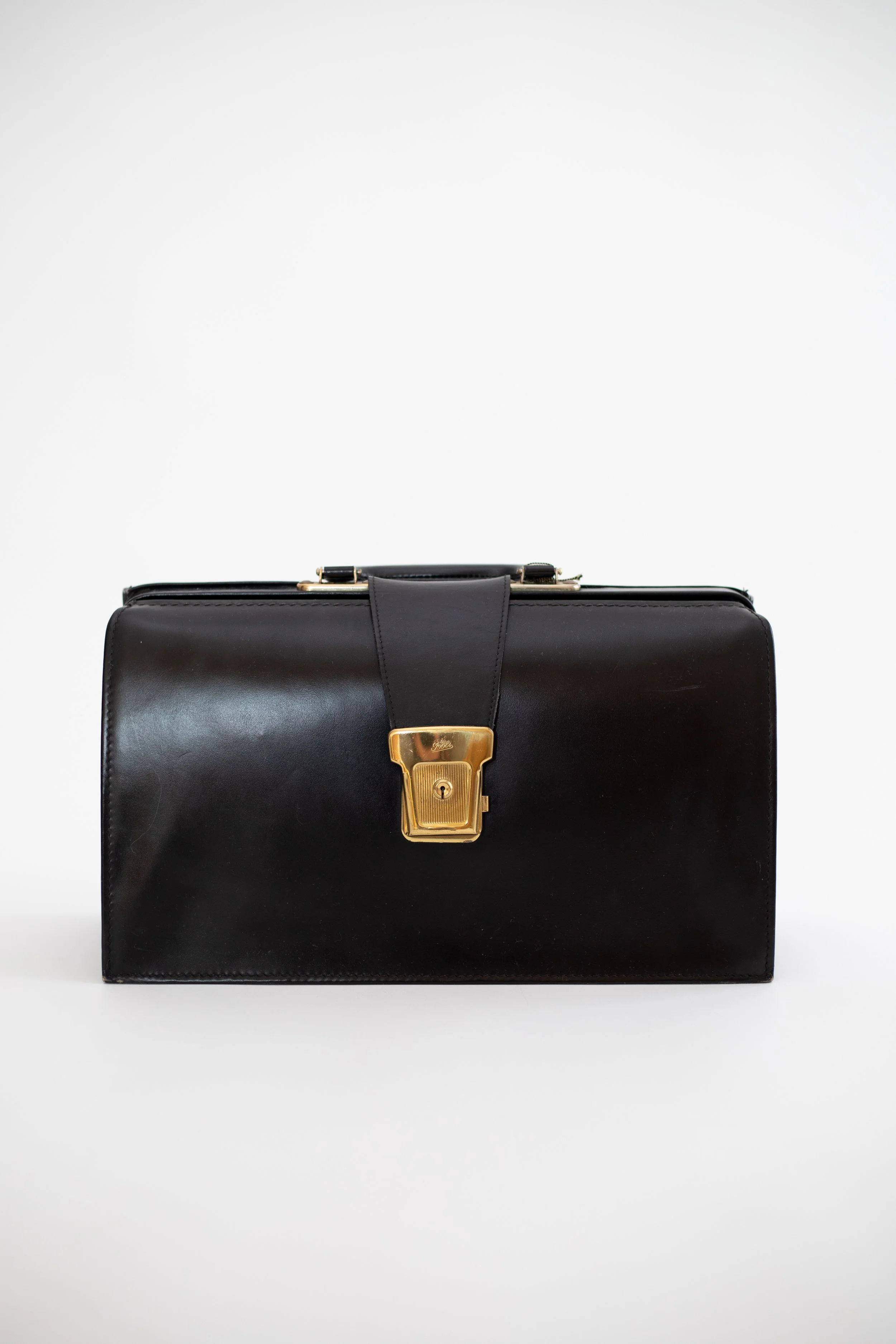 Vintage Leather Black Doctor Bag