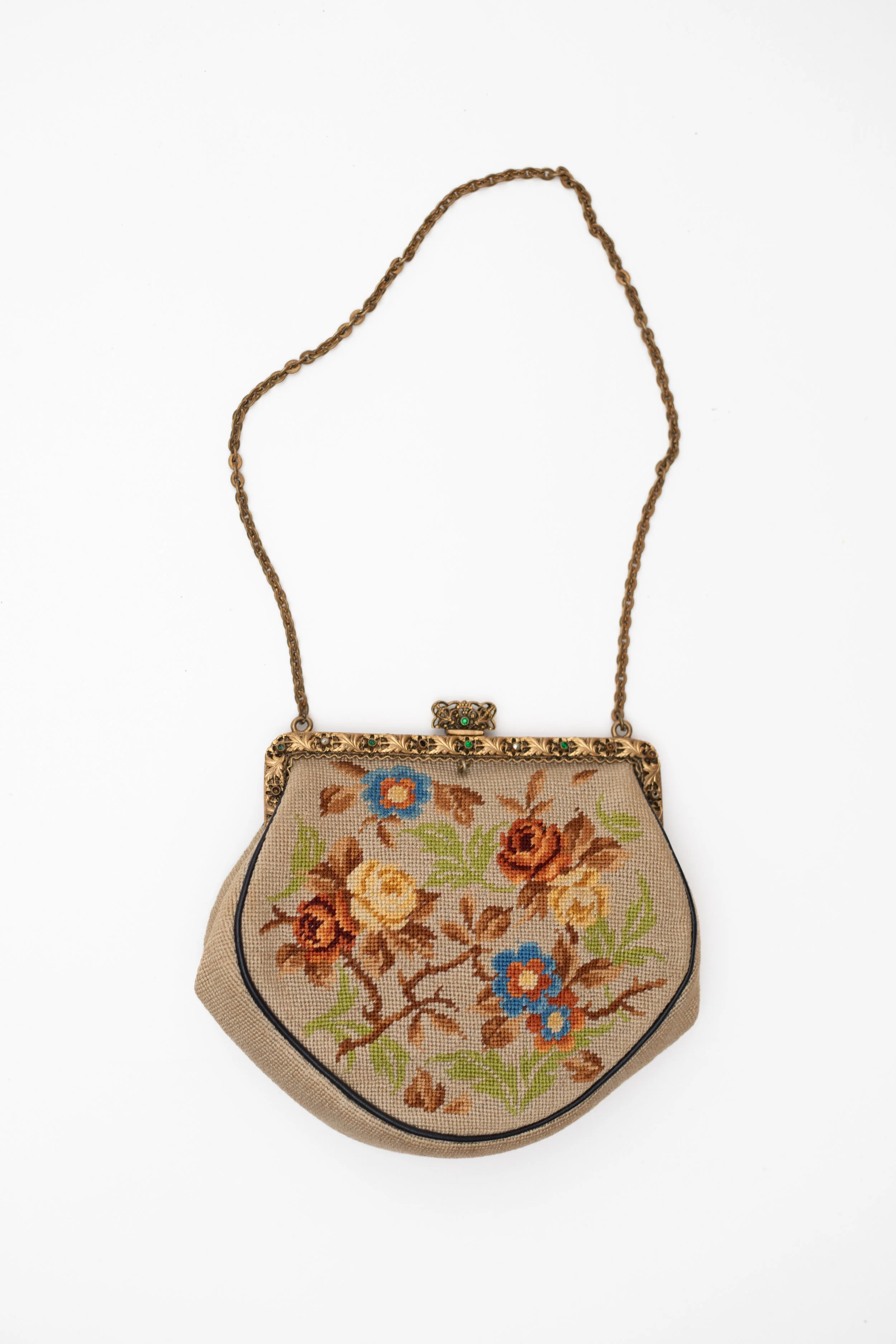 Needlepoint Tapestry Antique Purse