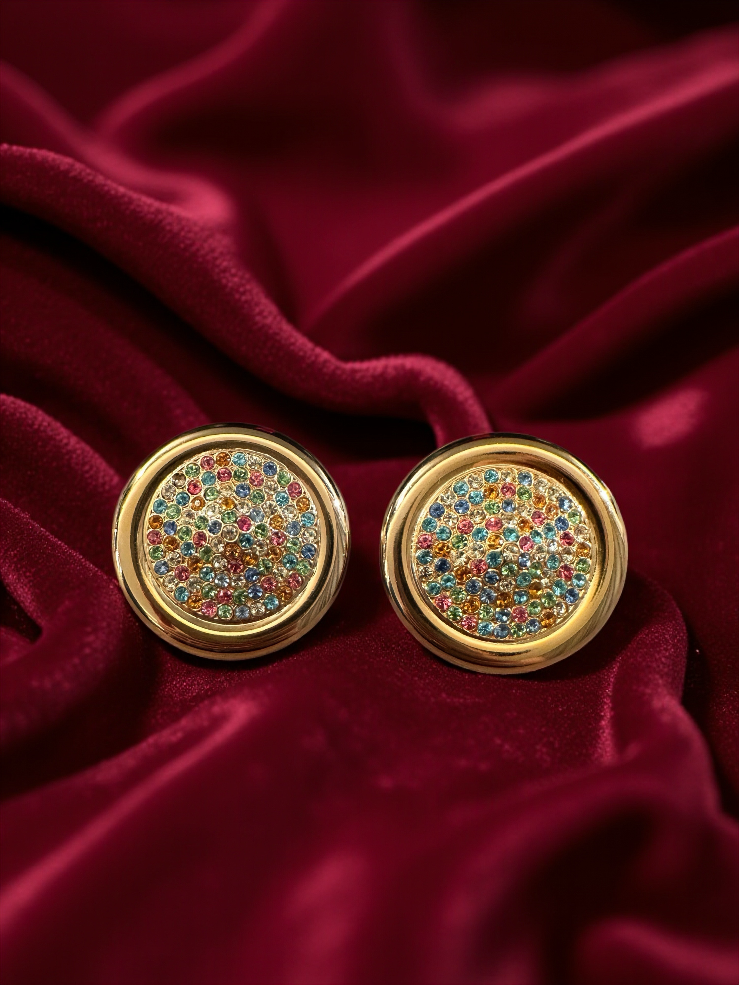 Multicolored Dome Earrings