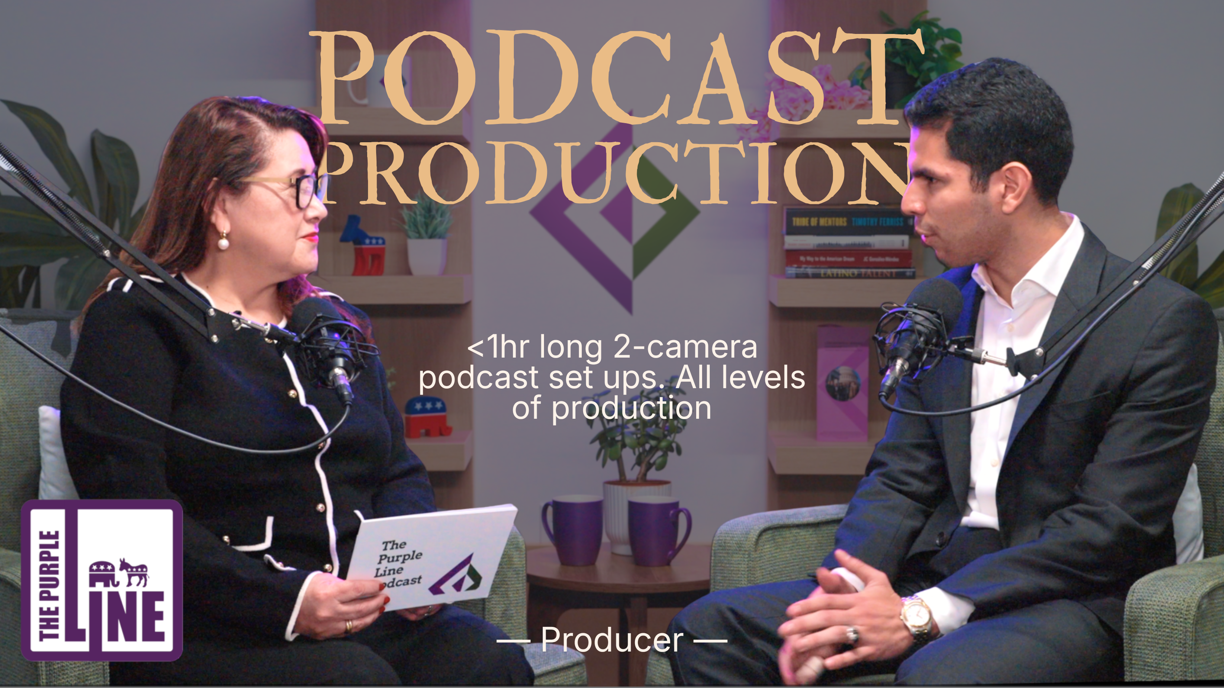 2-mic, 3-camera set up for corporate podcasts. Color-grading, editing & filming by Andrés Mejia