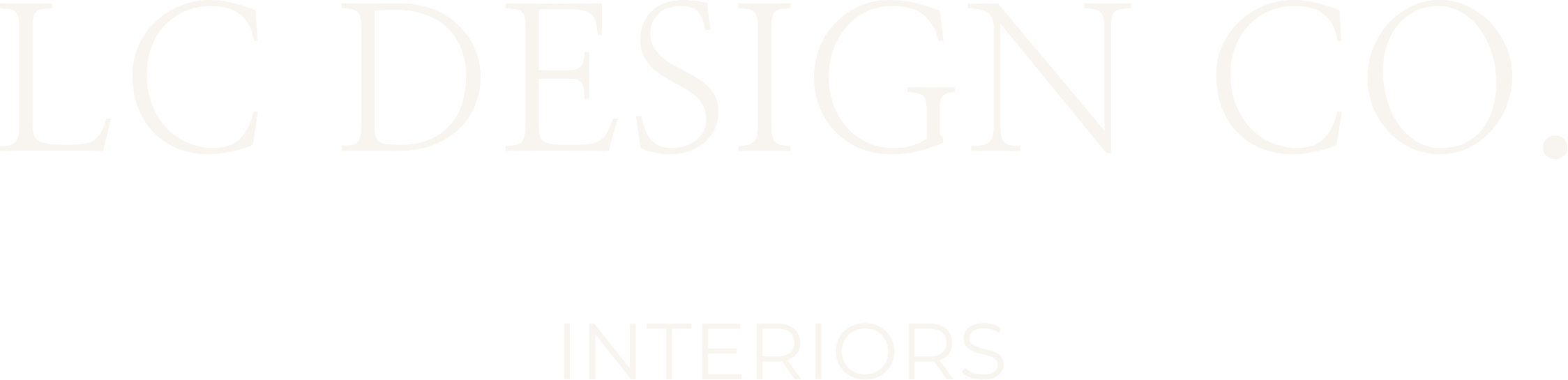 Logo of LC Design Co. Interiors in white text on a black background.