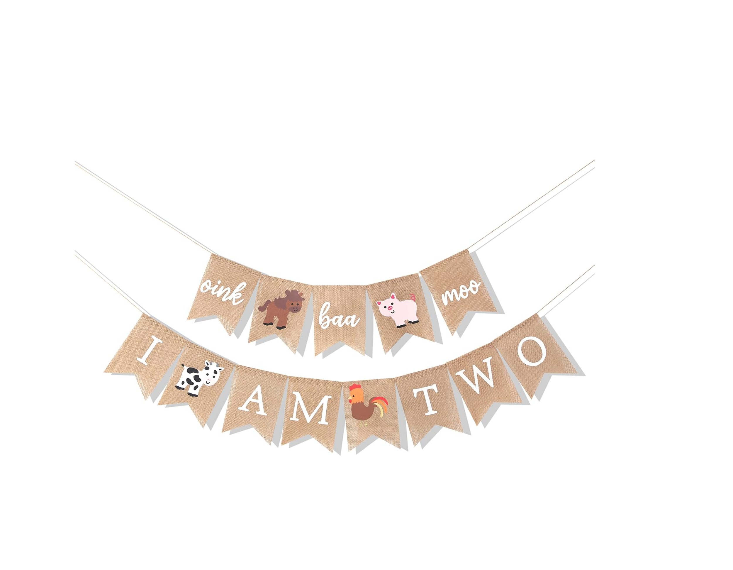 Oink Baa Moo I am TWO Farm Banner