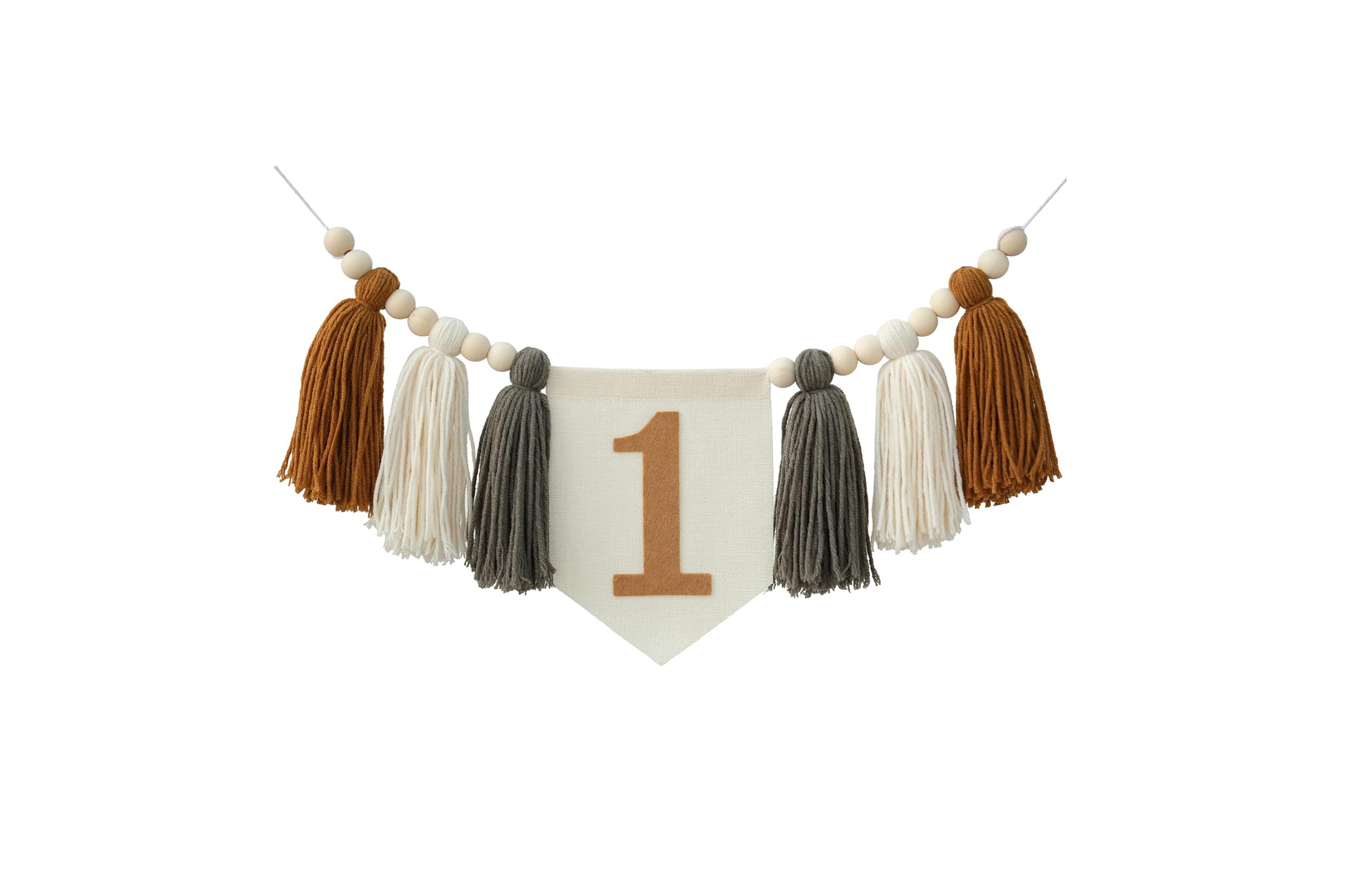 1st Birthday High Chair Banner (Green & Brown)