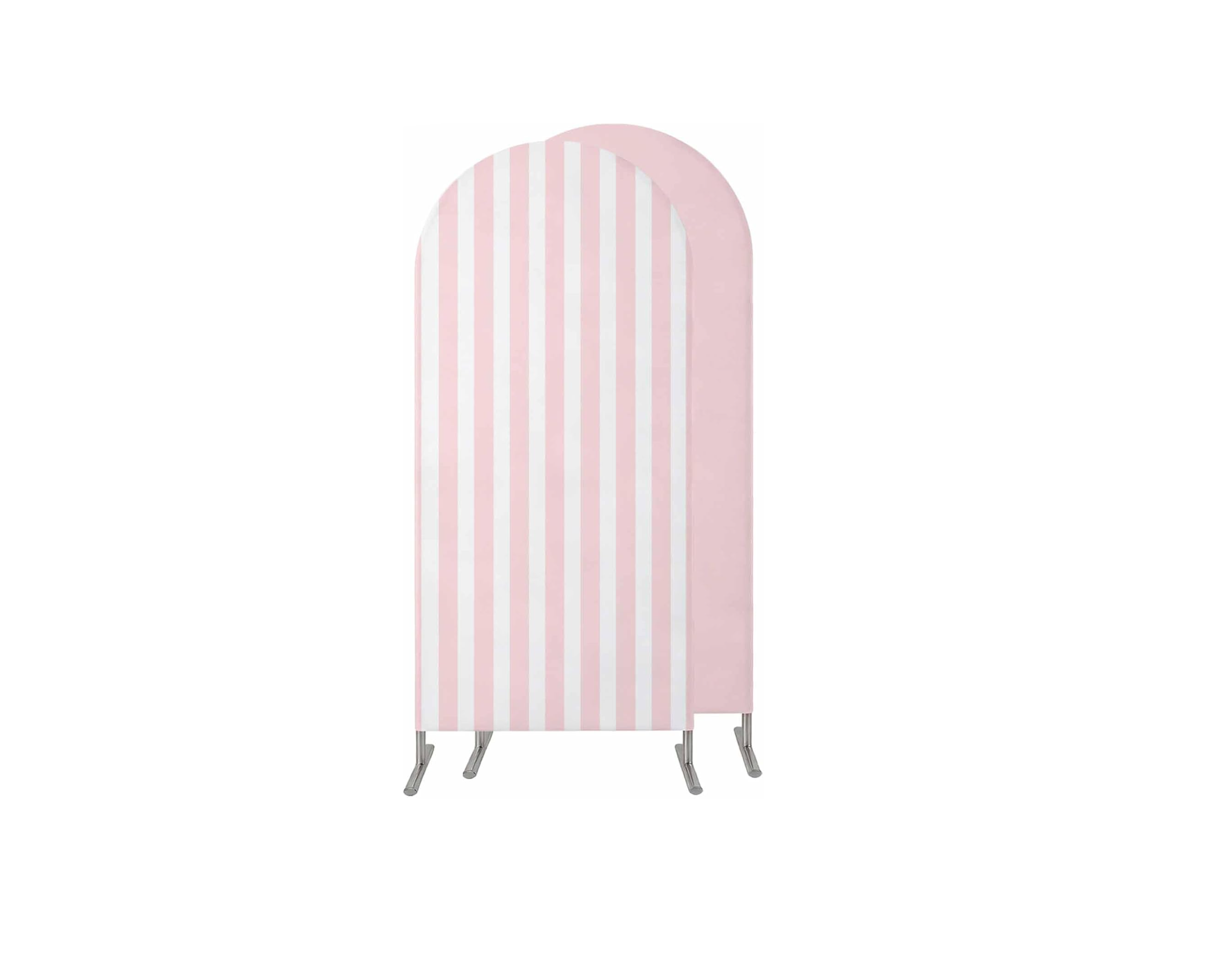 Pink and White Striped Arch Cover