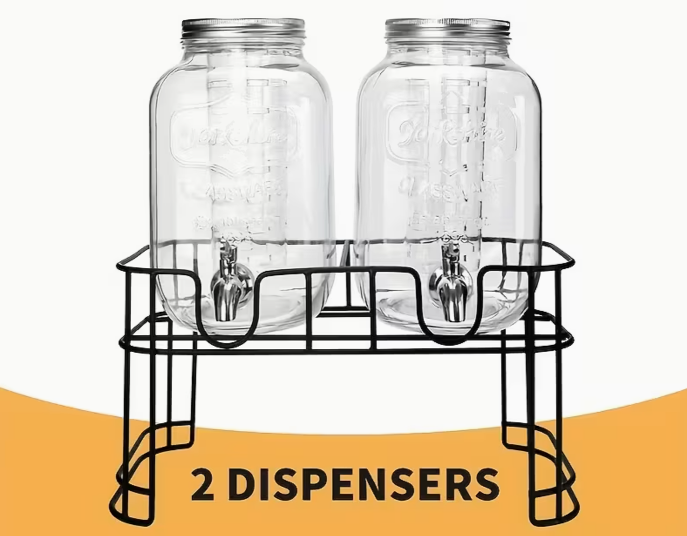 Black Mason Jar Drink Dispensers