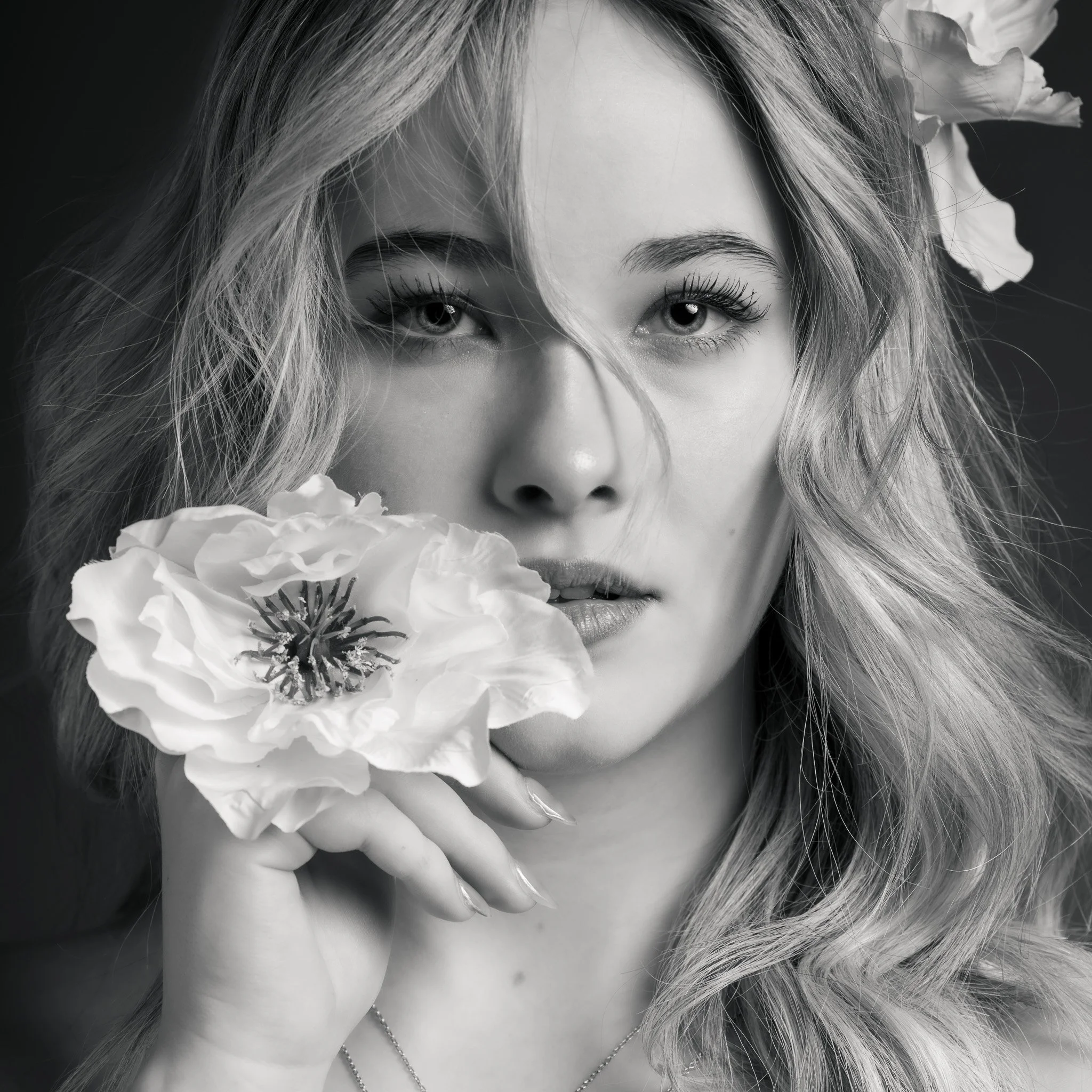 Flowers in her hair