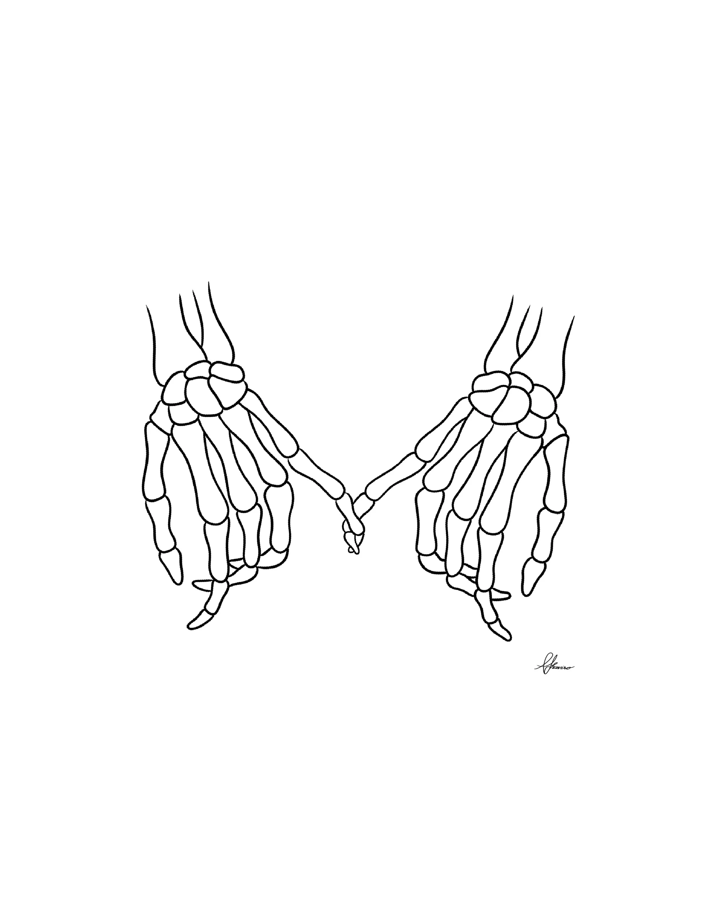 Skeleton Love Art Print