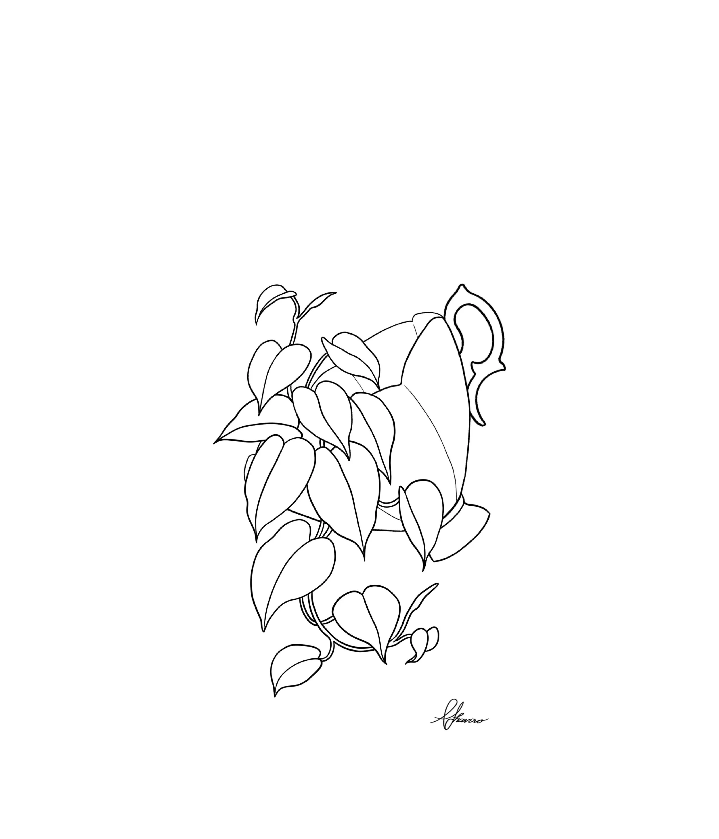 Tea Cup Planter Art Print