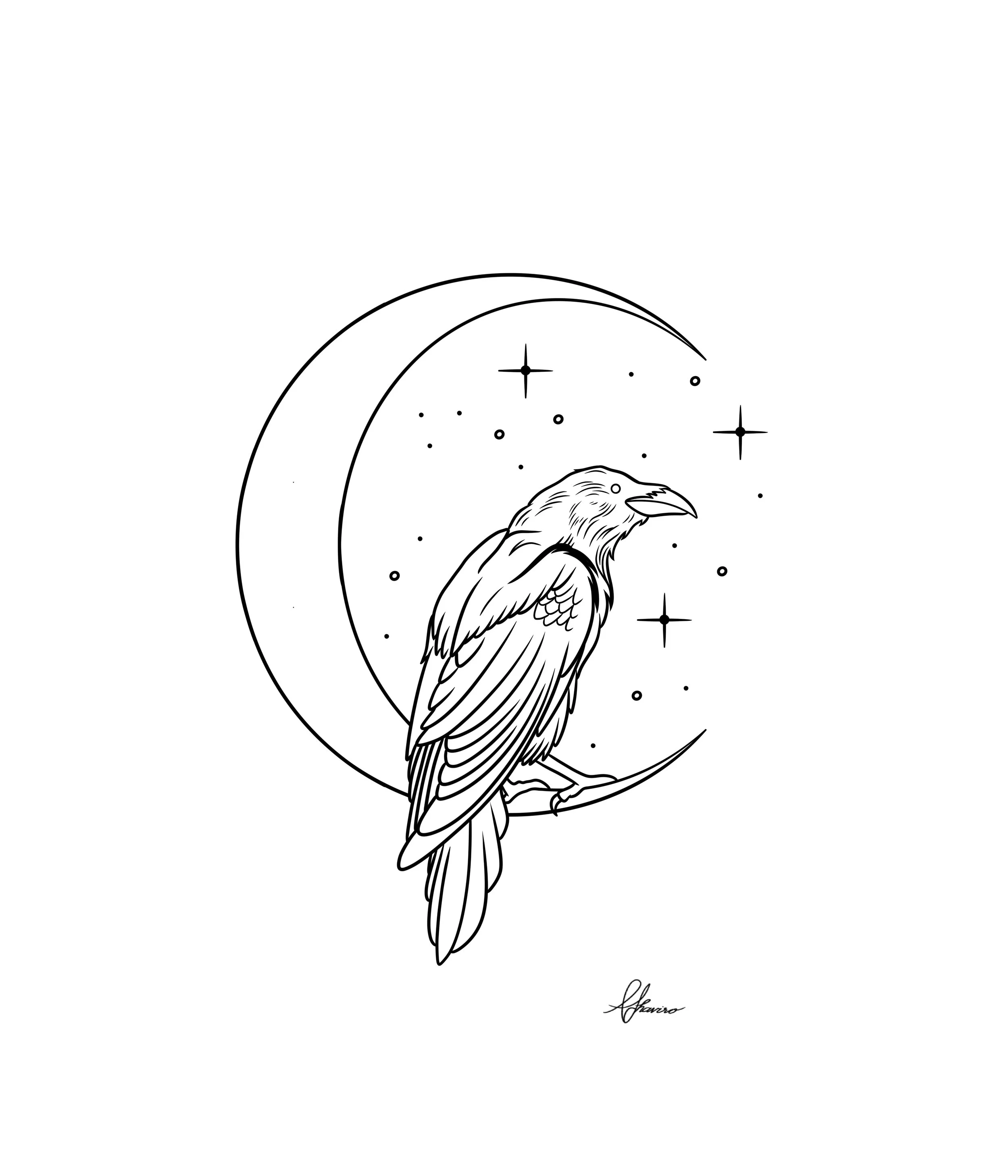 Lunar Crow Art Print