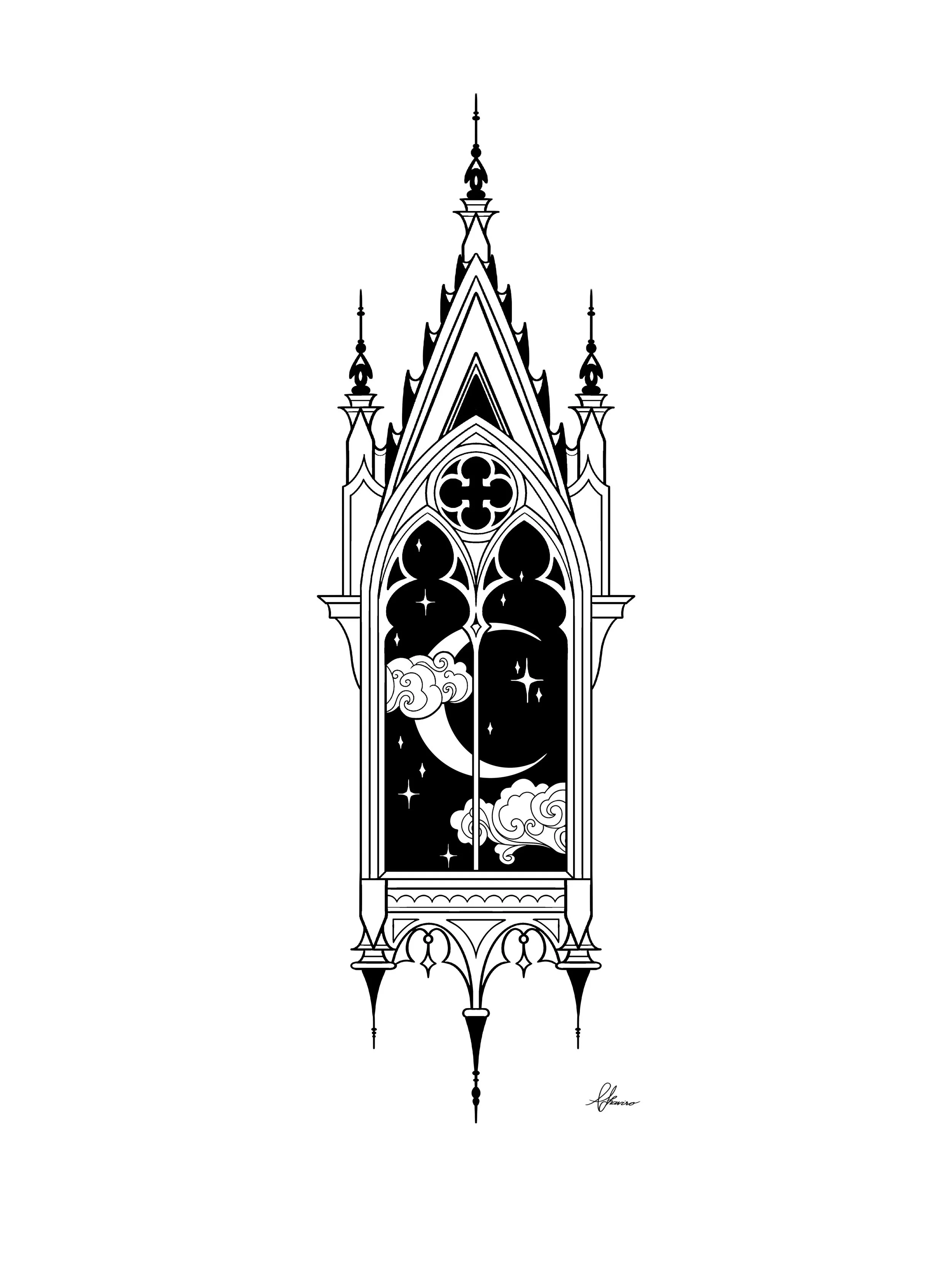 Gothic Window Art Print