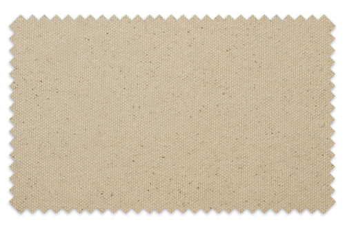 A piece of beige fabric with a textured surface and pinked edges.