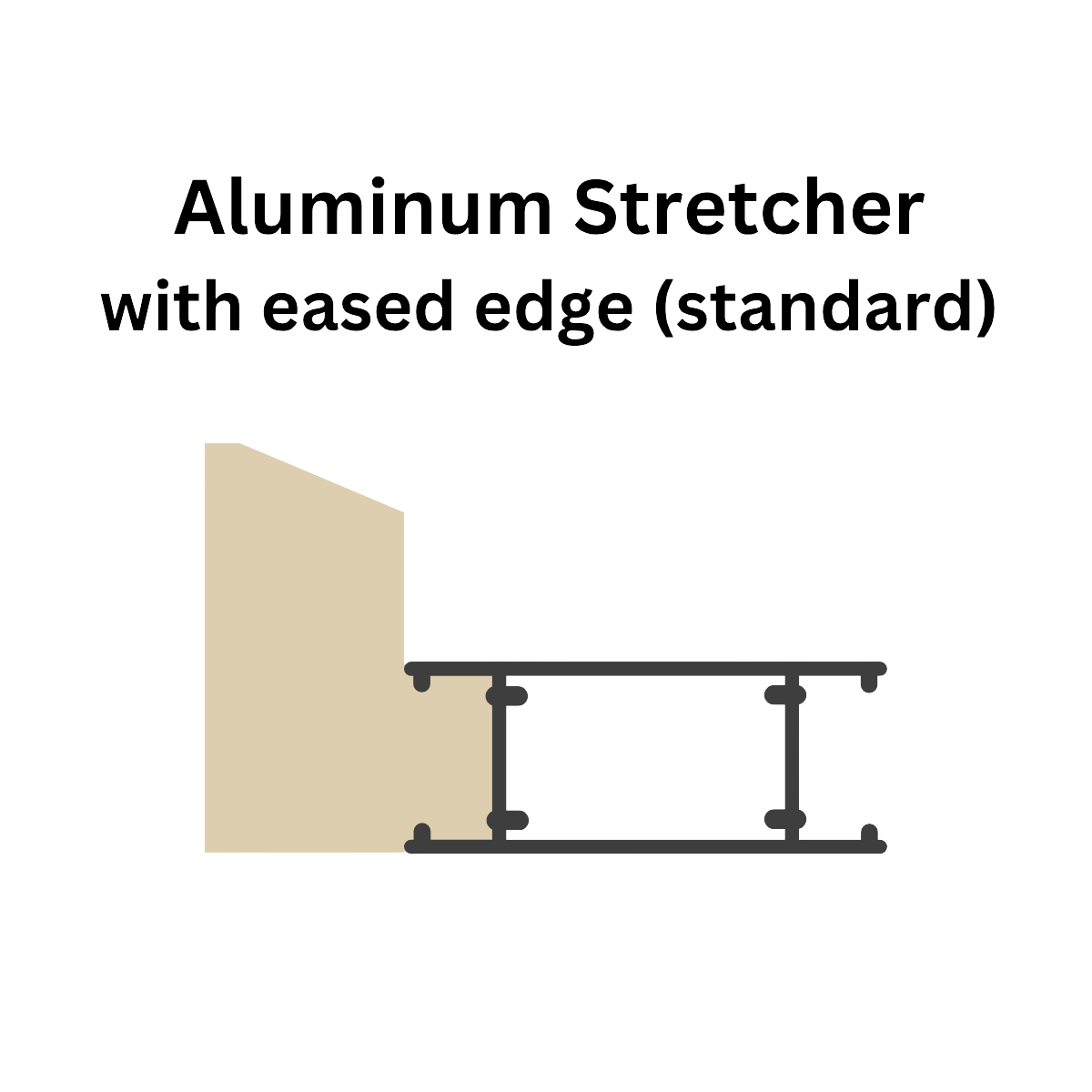 Profile design of Simon Liu's aluminum stretcher. Picture not to scale.