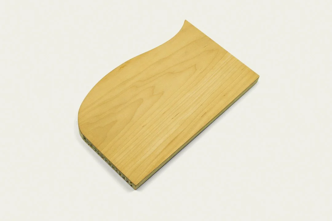 Shaped wooden art panel.