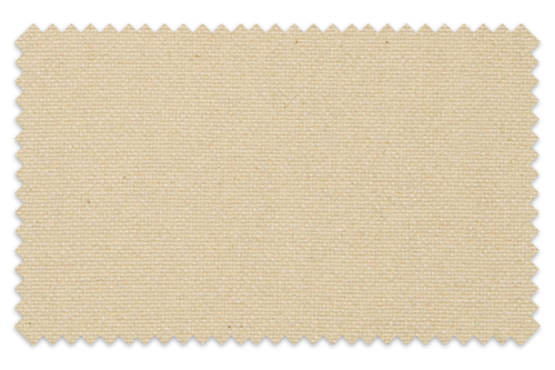 A plain beige fabric swatch with jagged edges.