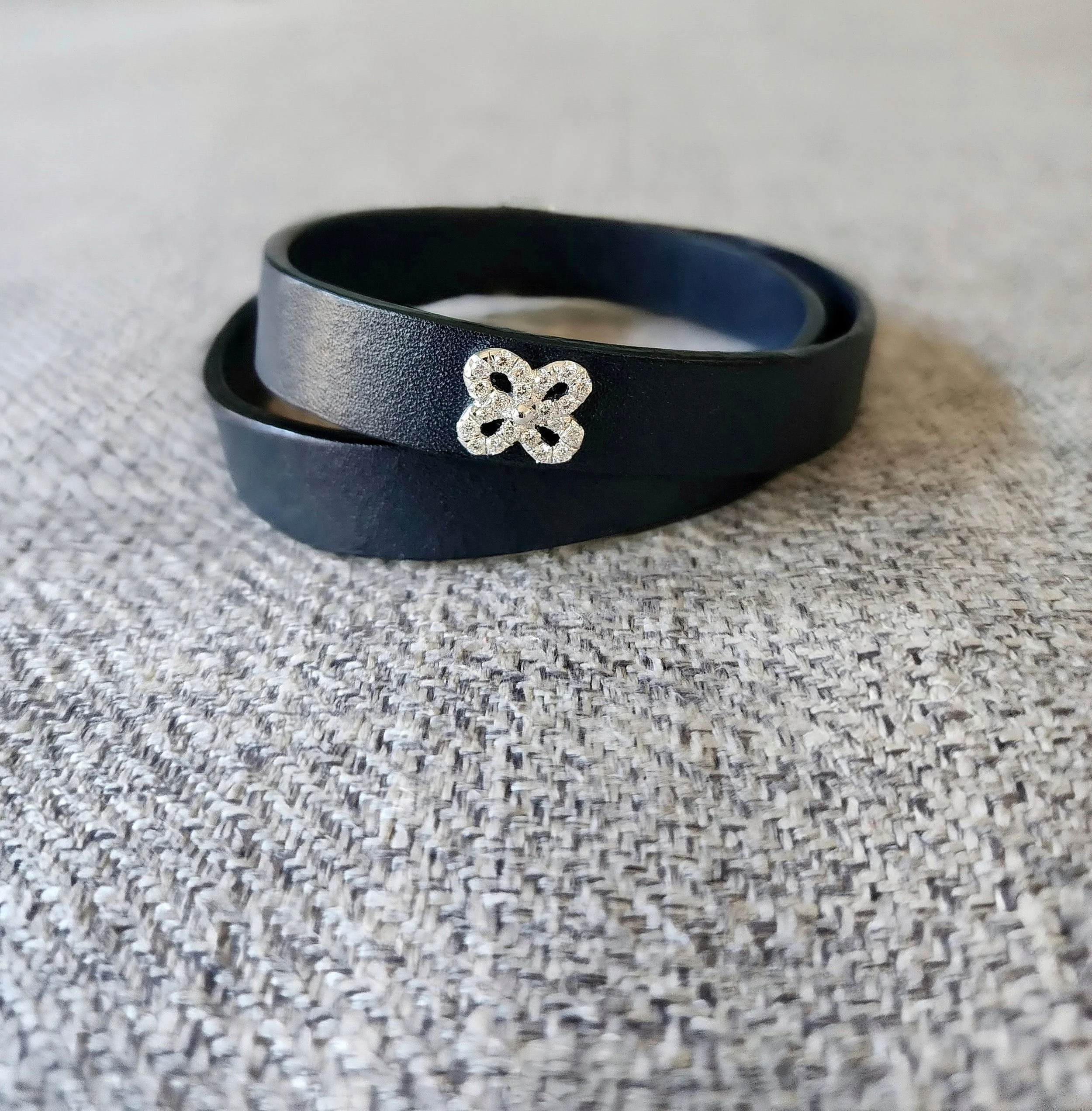 Italian Leather Bracelet with Floral Detail – Elena Donati