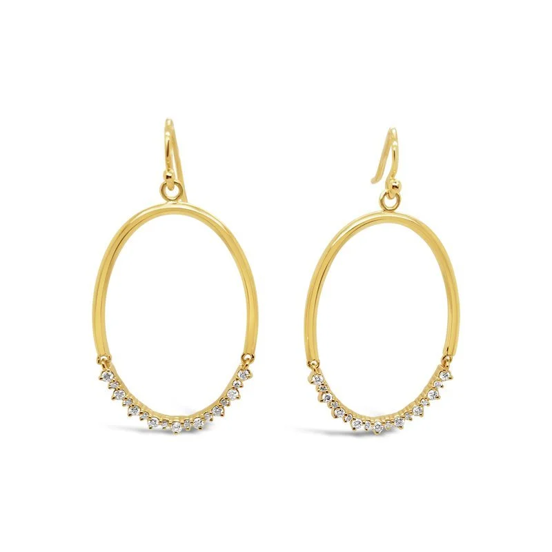 Gold & Diamond Oval Drop Earrings – Rudolf Friedmann