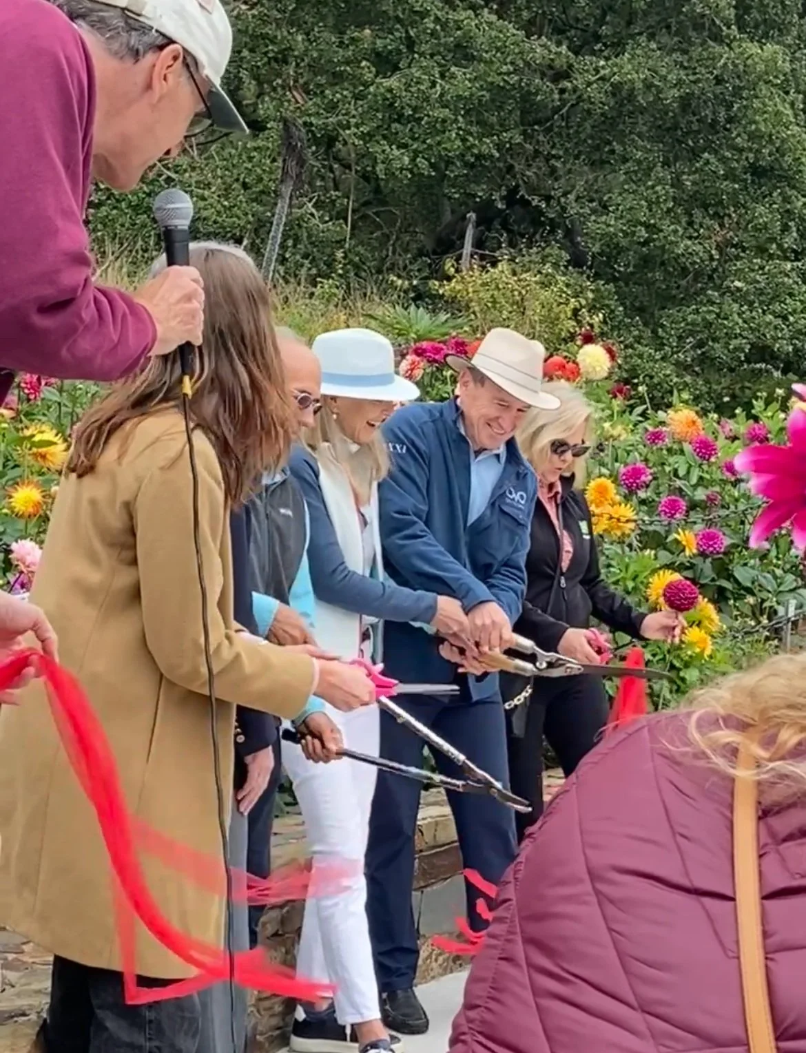 2024 ribbon cutting of our gorgeous new hillside garden at the Dahlia Dell
