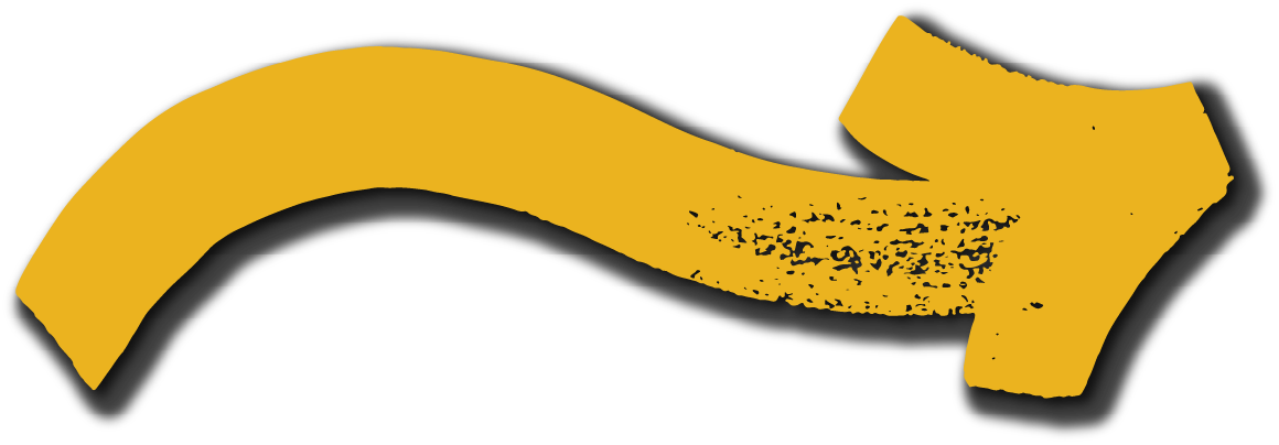 Stylized yellow curved arrow with a textured, distressed appearance on a black background.