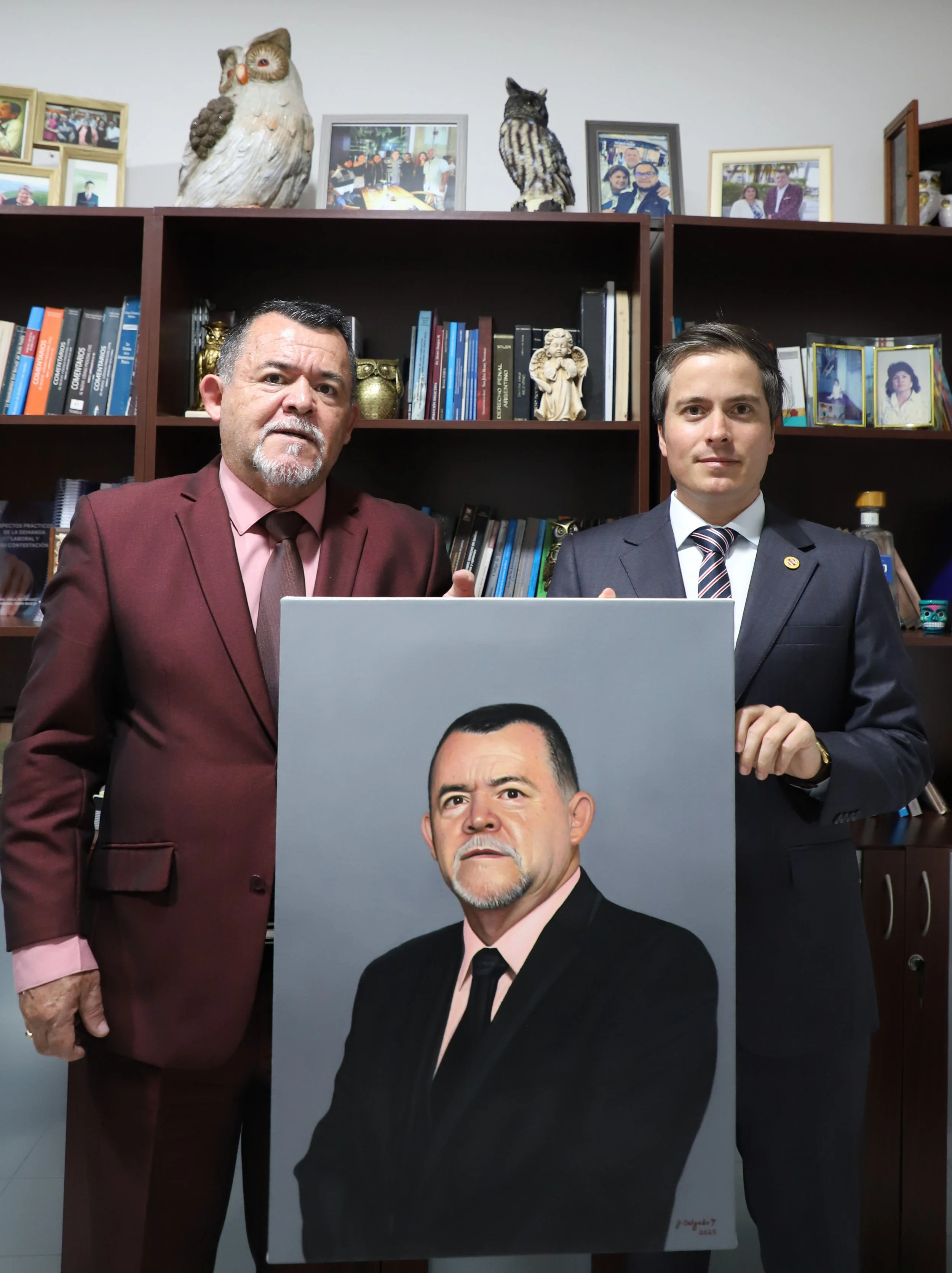 "Portrait of Rafael Rodriguez Salazar" - 2025. Oil on linen - 28 in (70 cm) x 20 in (50 cm) - Criminal lawyer, educator and consultant on criminal and labor procedural law, presented to him personally at his law firm, La Firma de Abogados Costa Rica.