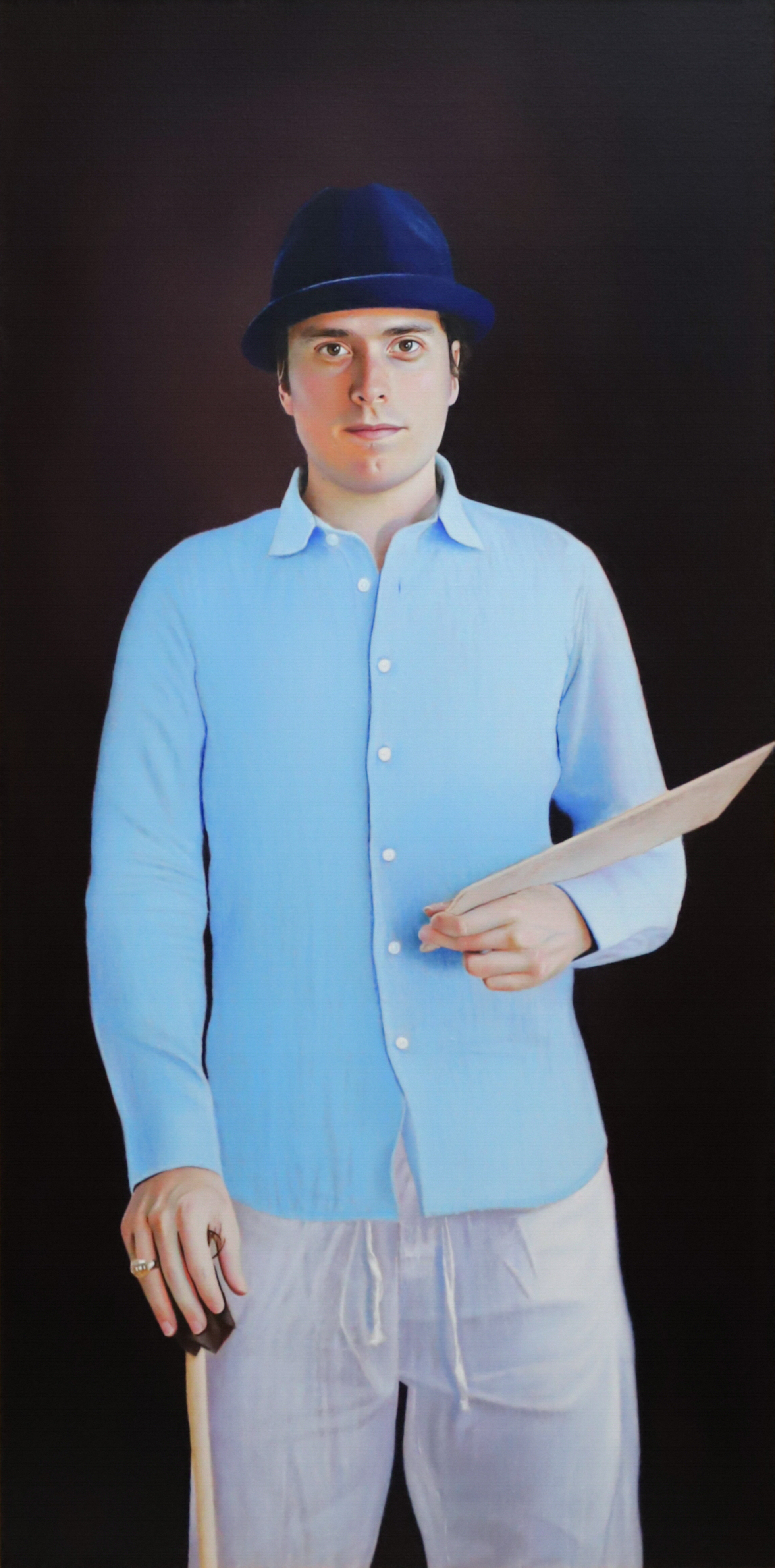 "Self-Portrait" - 2025. Oil on linen - 48 in (120 cm) x 24 in (60 cm)
