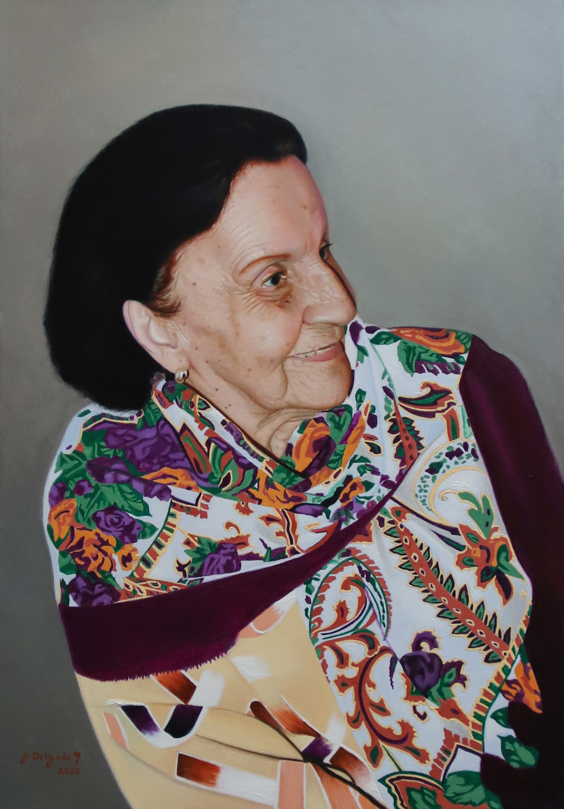 "Portrait of my Grandmother" - 2025. Oil on linen - 26 in (65 cm) x 18 in (45 cm)