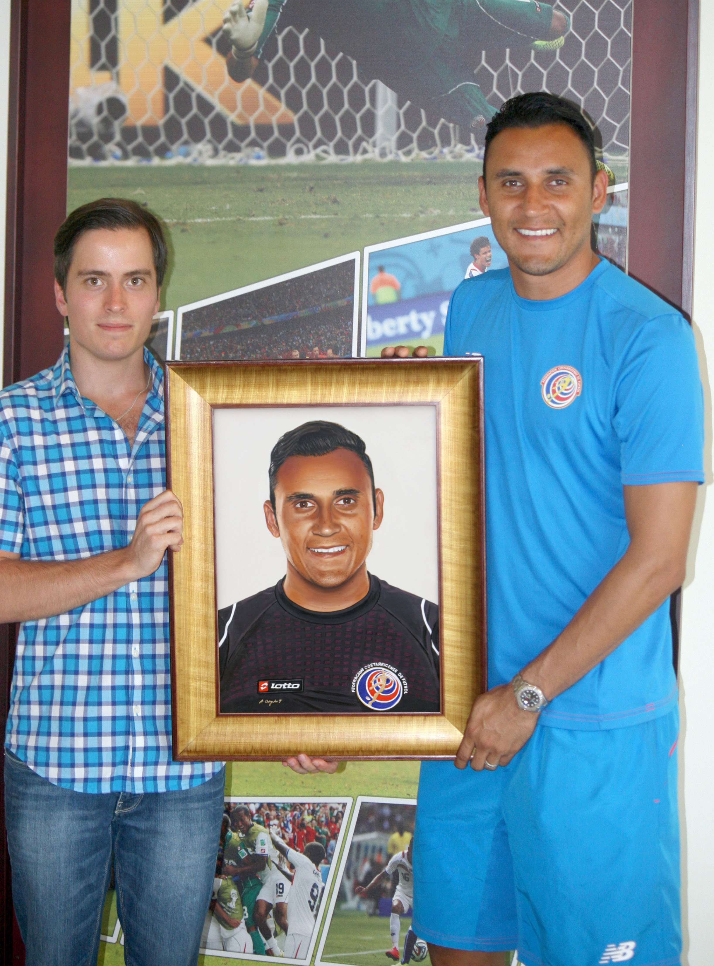 Portrait of Keylor Navas - 2016. Oil on board.