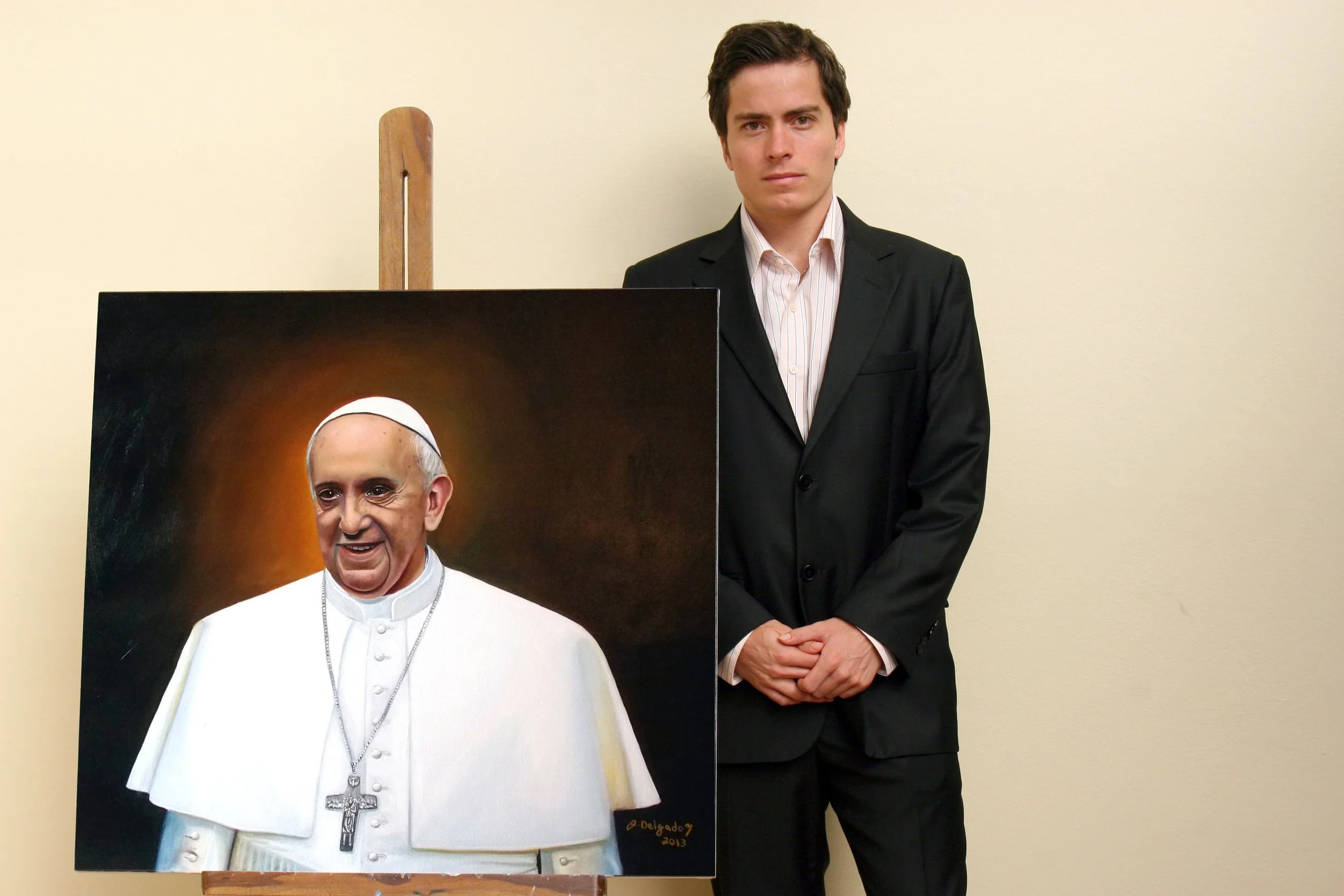 Portrait painting of His Holiness Pope Francis.