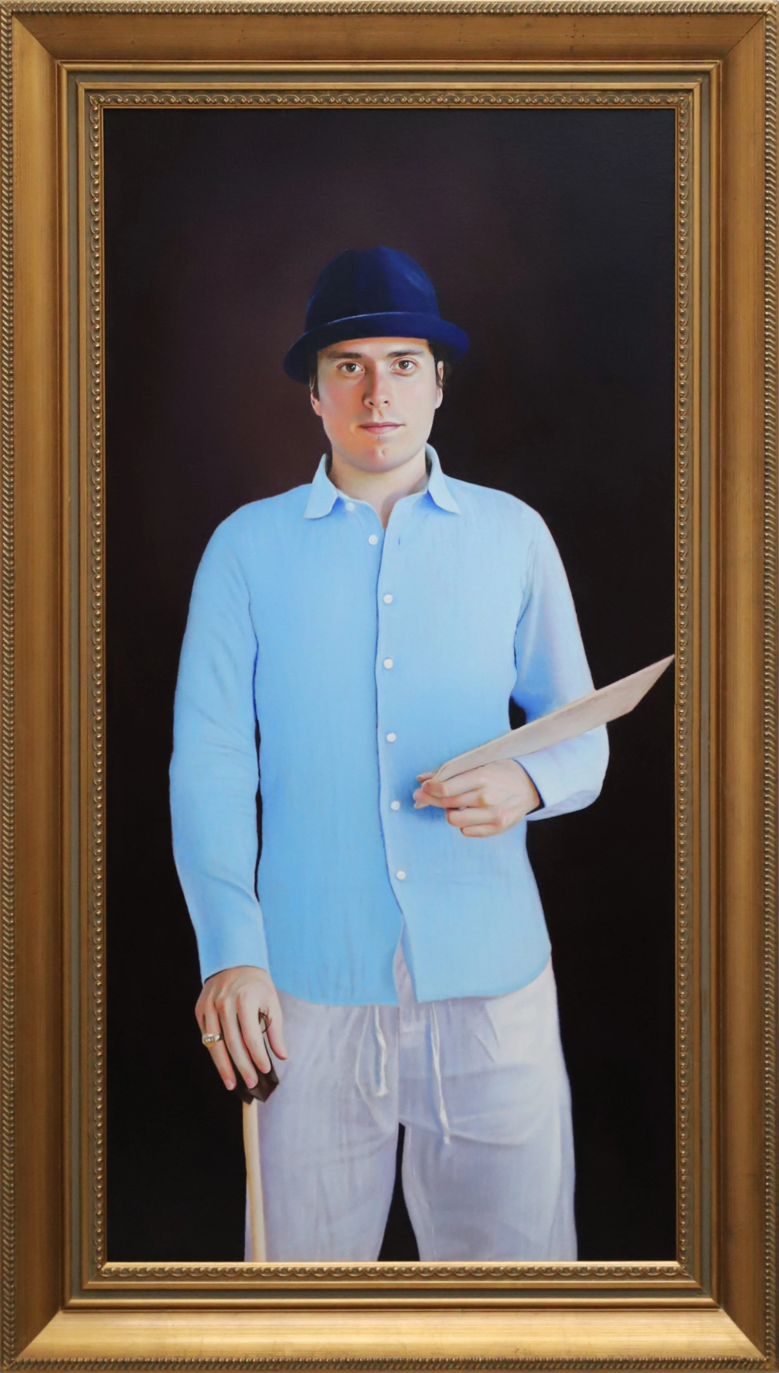 "Self-Portrait" - 2025. Oil on linen - 48 in (120 cm) x 24 in (60 cm)