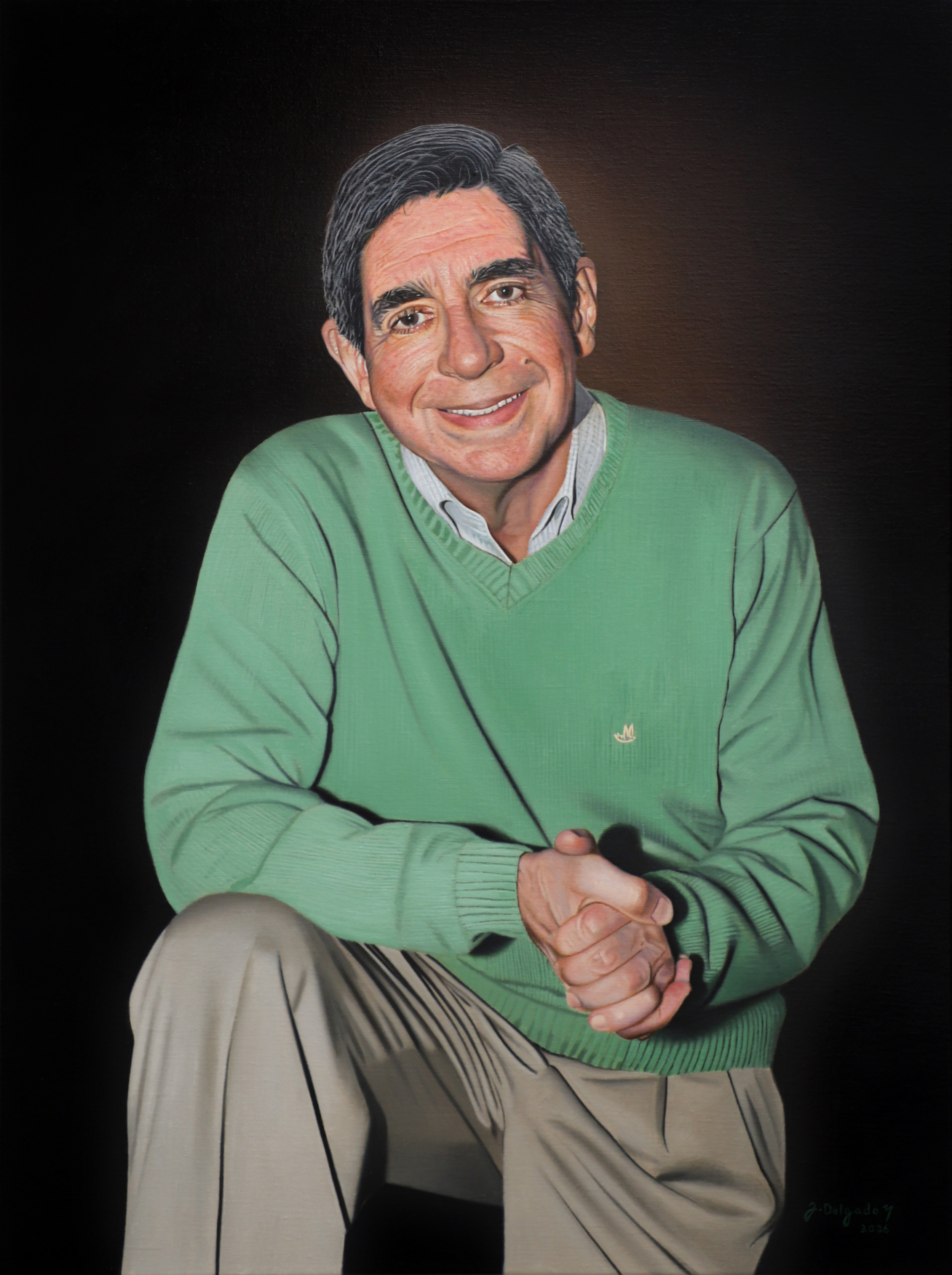 "Portrait of Oscar Arias Sánchez" - 2026. Oil on linen - 32 in (80cm) x 24 in (60cm).