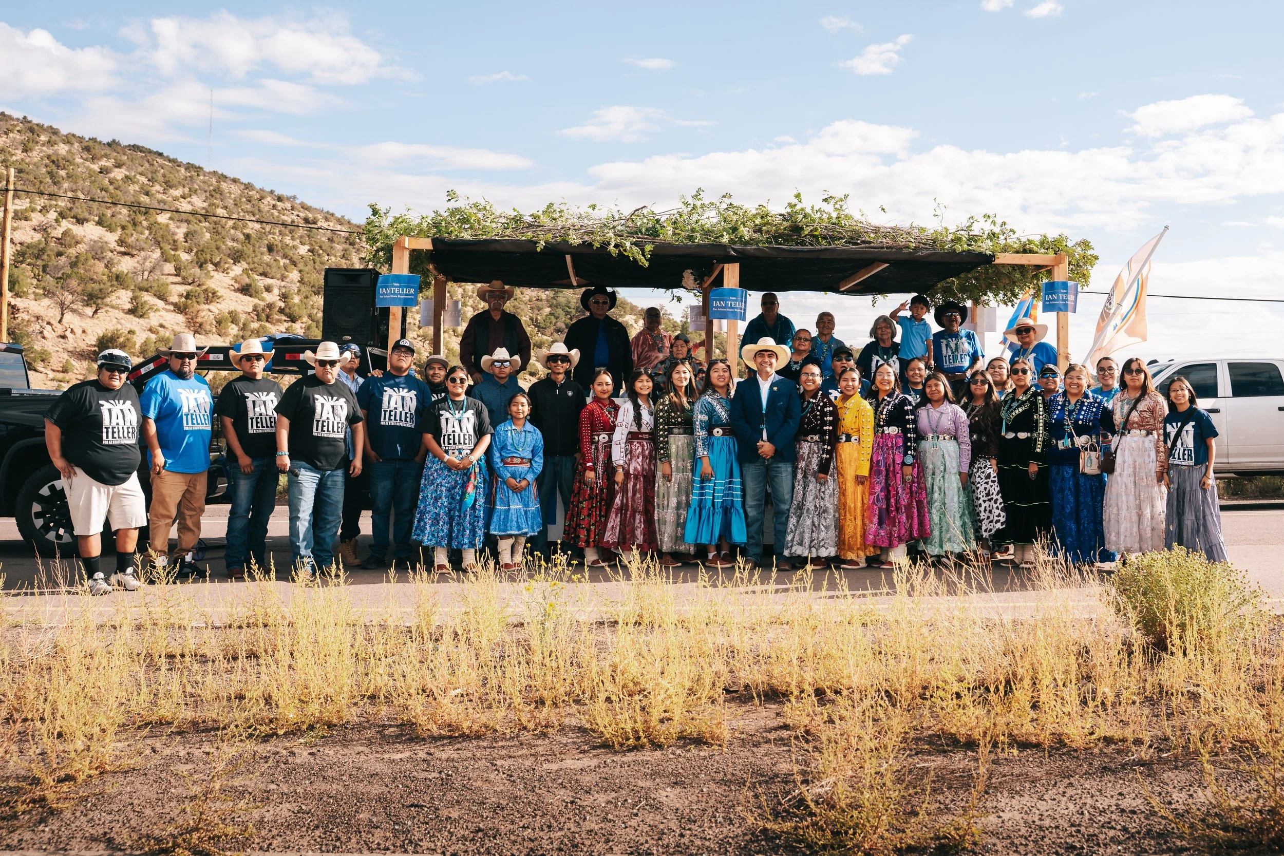Ian Teller and his campaign team during the 2025 Navajo Nation Parade.