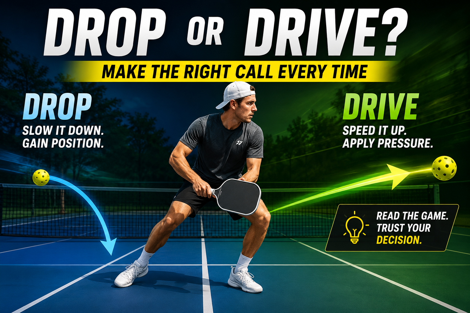 Drop or Drive in Pickleball? A Simple Framework for Choosing the Right Shot