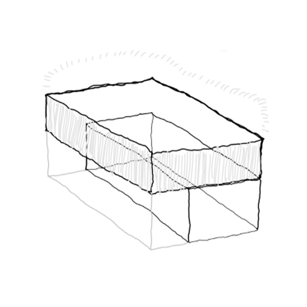 Lightweight structure with museum programme above