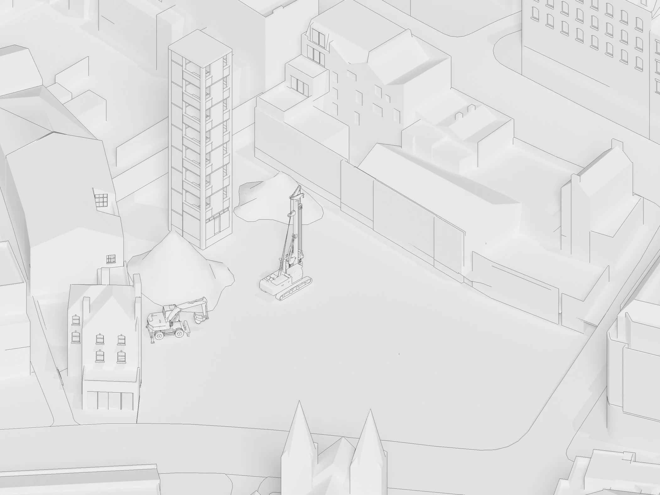 PILES DUG FOR GROUND SOURCE HEAT PUMP