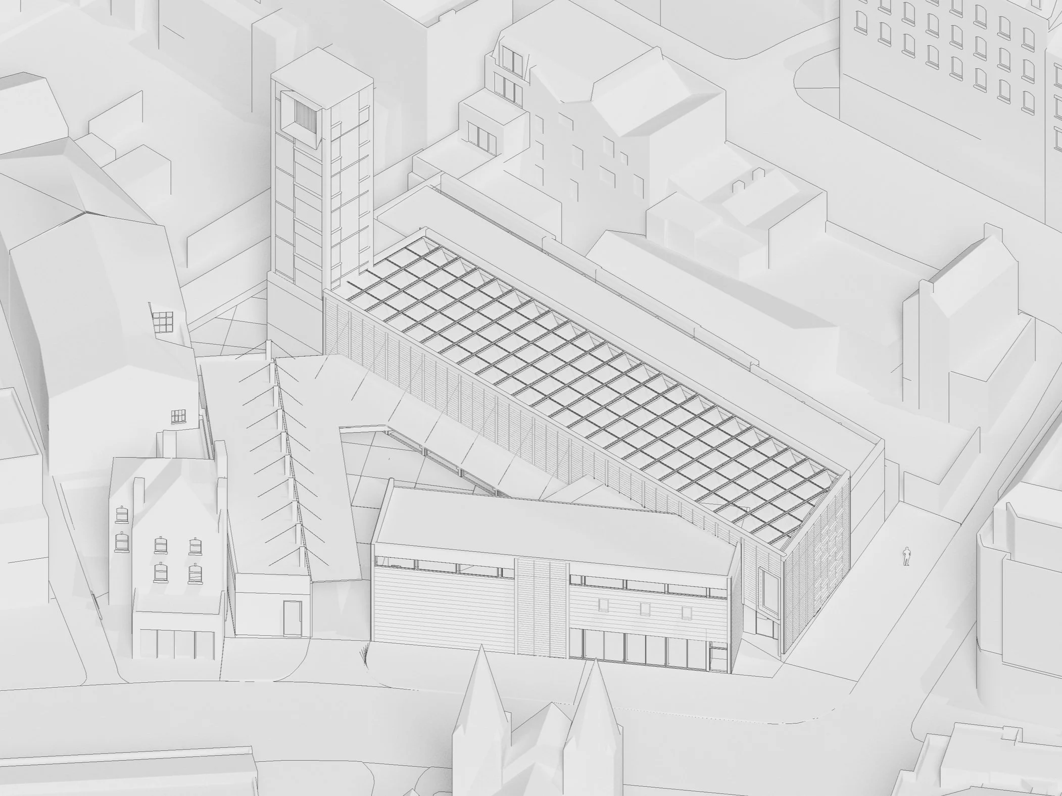 INCUABTION UNITS CLAD and courtyard roof is finished