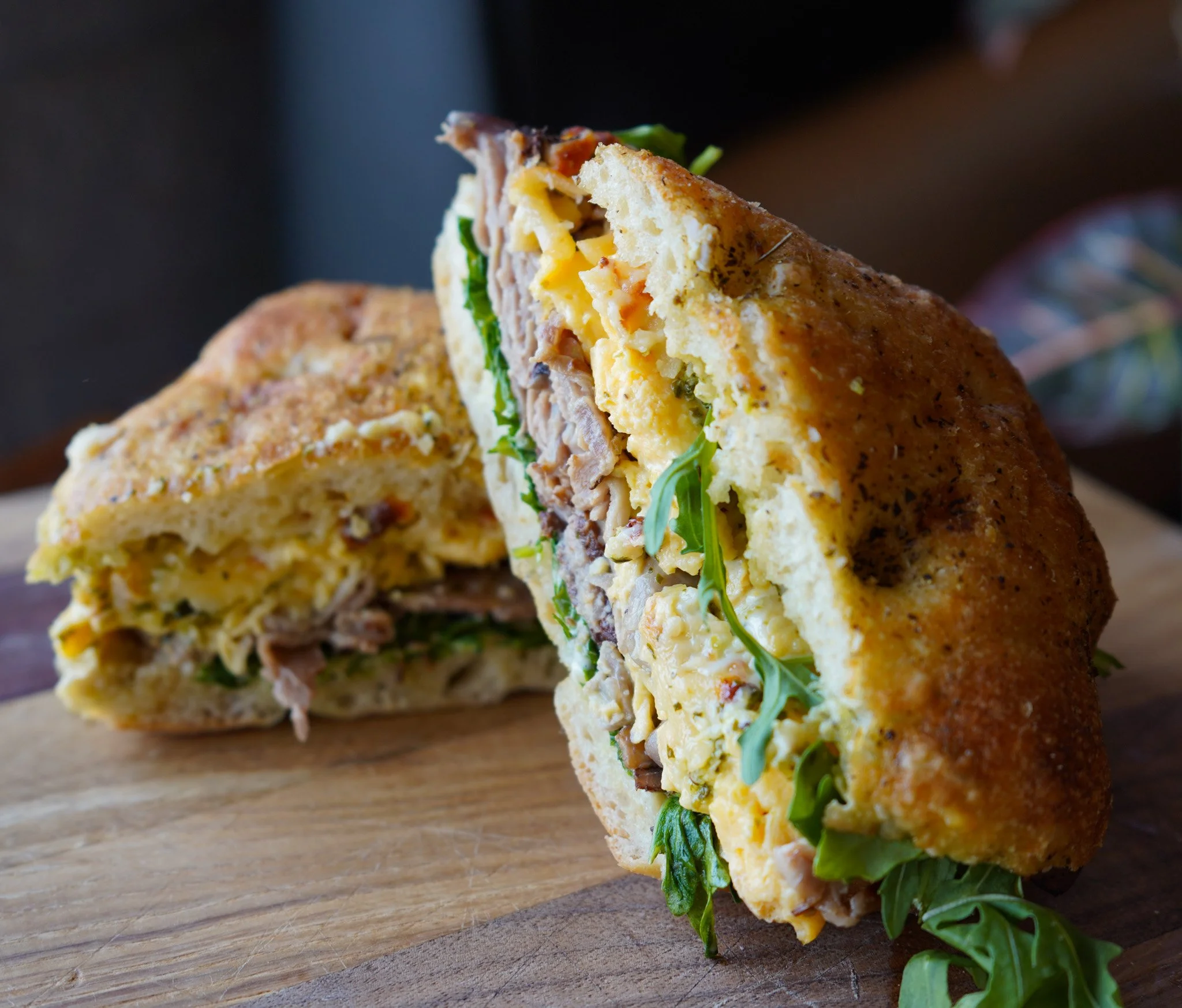 Start your day off strong with the steak and egg breakfast sandwich! 

Breakfast is served until 11:00am on Saturday and Sunday, and until 10:00am through out the week.