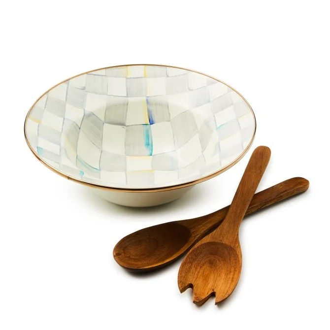 STERLING CHECK SALAD SERVING SET