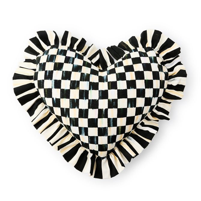 MacKenzie-Childs Courtly Heart Throw Pillow With Ruffle