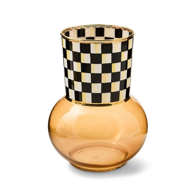 MacKenzie-Childs Courtly Check Glass Vase
