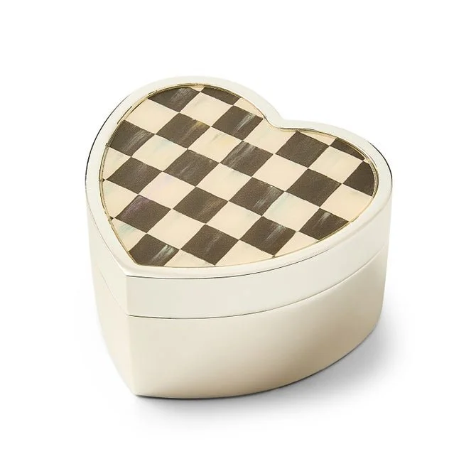 MacKenzie-Childs Courtly Check Heart Trinket Box