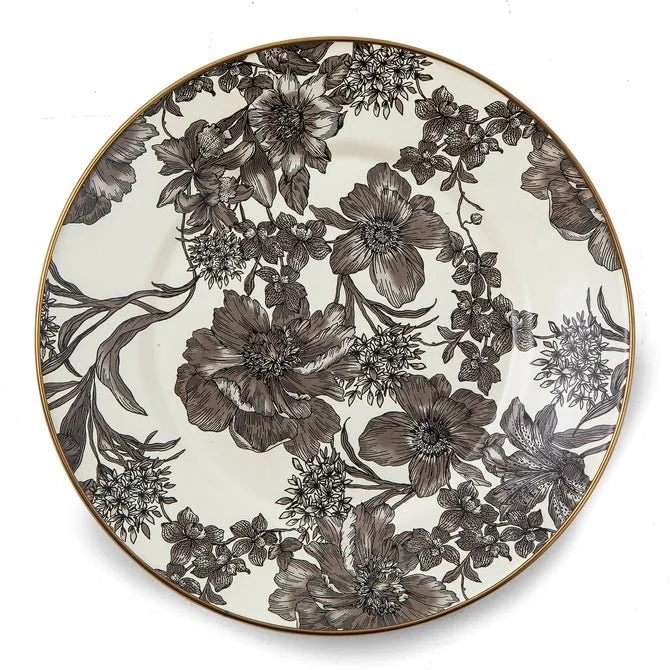 MacKenzie-Childs Sterling English Garden Enamel Dinner Plate