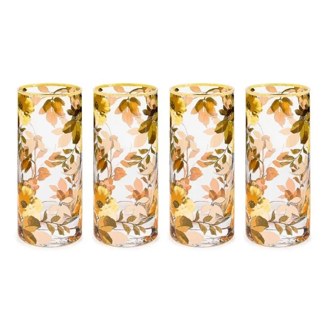 MacKenzie-Childs Wild Rose Highball Glass, Set of 4