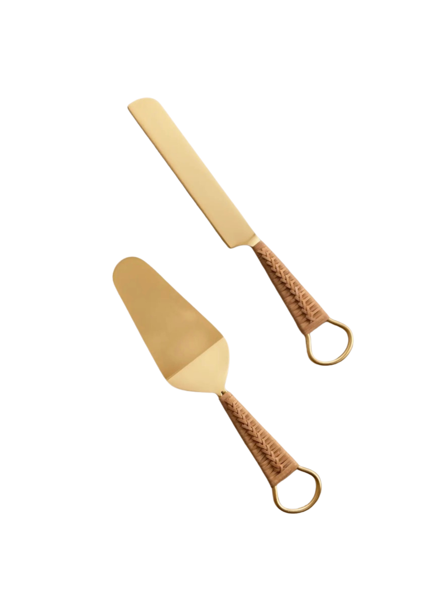 Rattan Handle Cake Serving Set