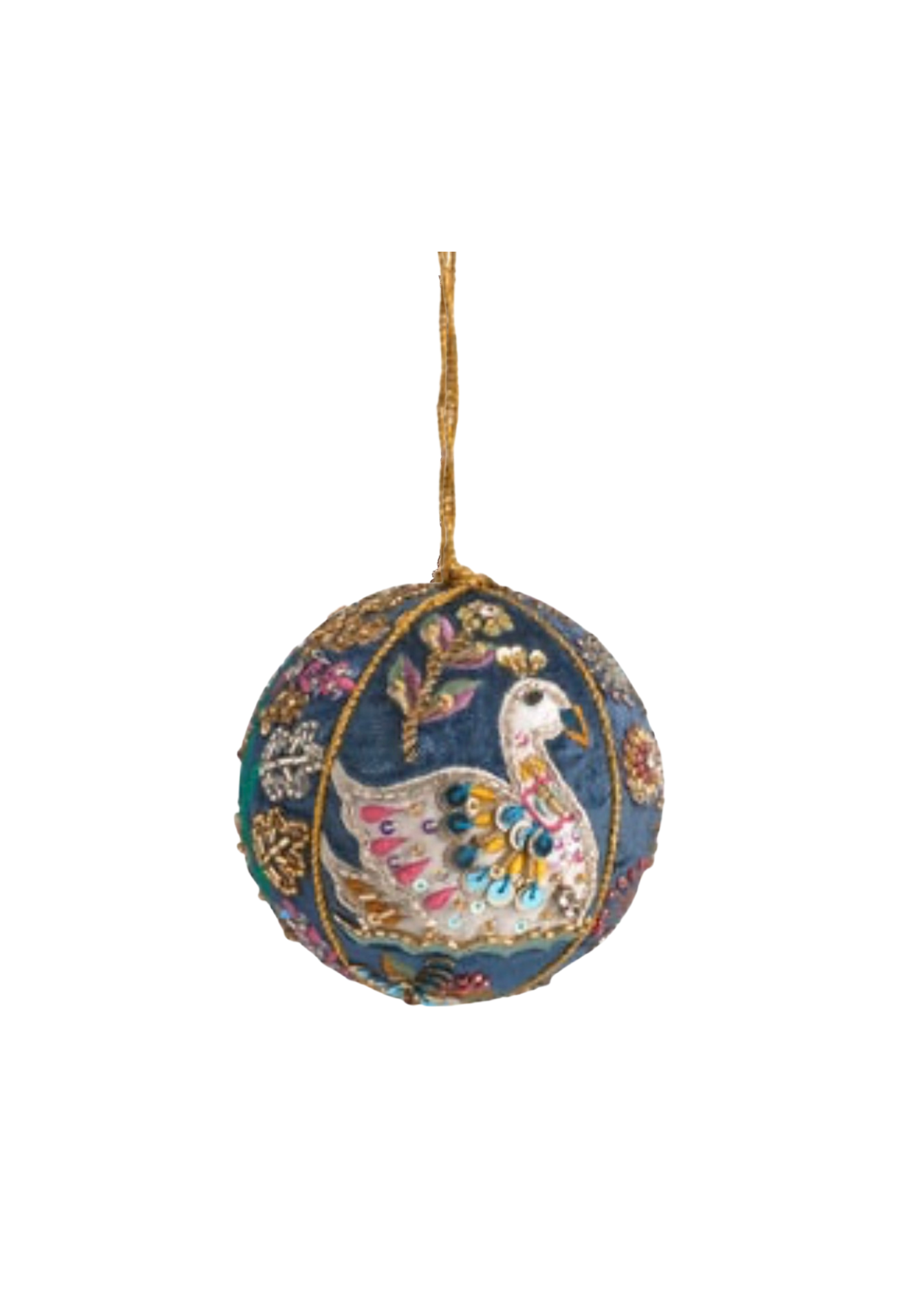 Royal Blue Swan Ornament